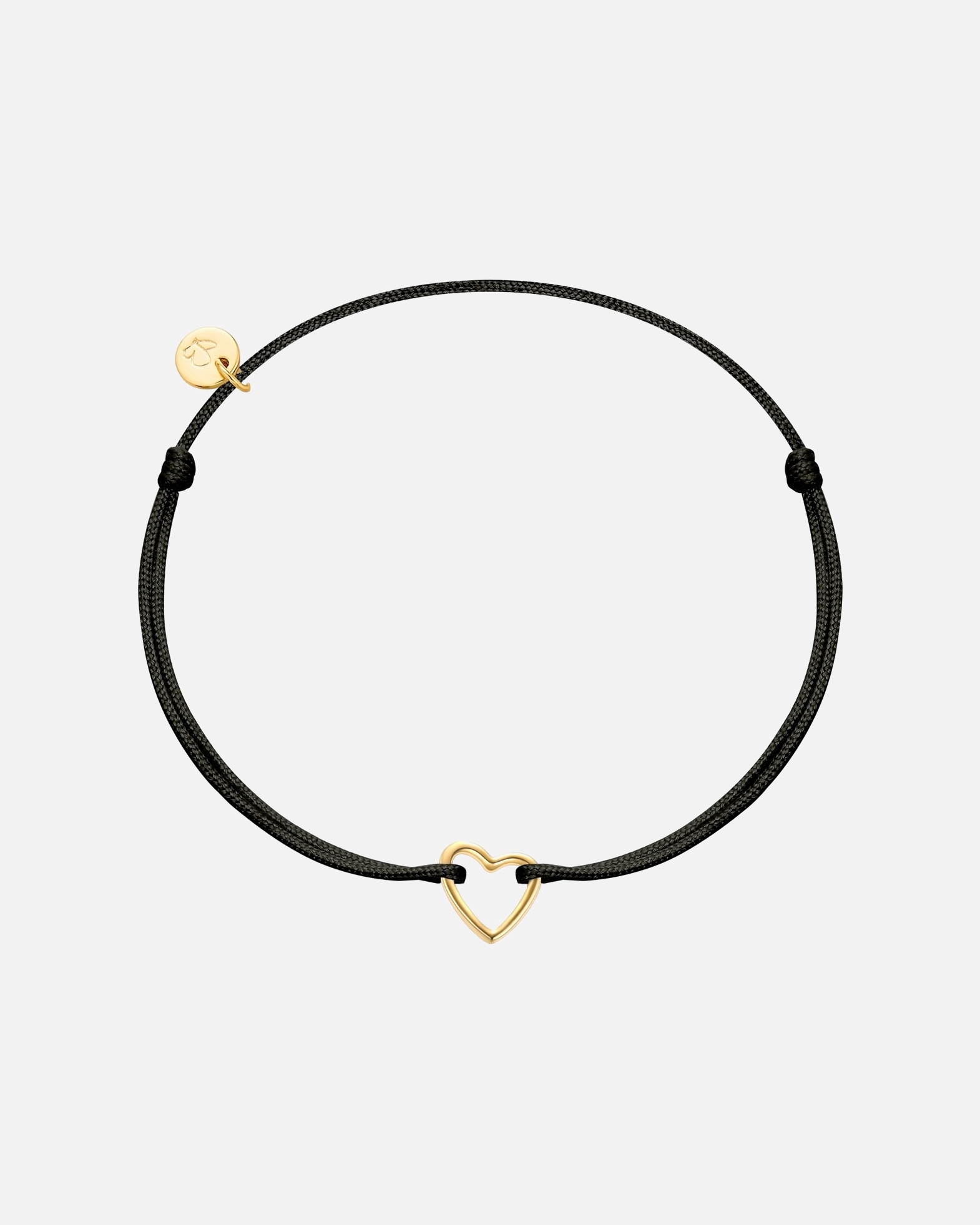 Armband für Weiblich Glanzstücke München Armband Herz aus Textil und Sterling Silber in Gelbgold 15,0 - 22,0 cm, flexibel einstellbar