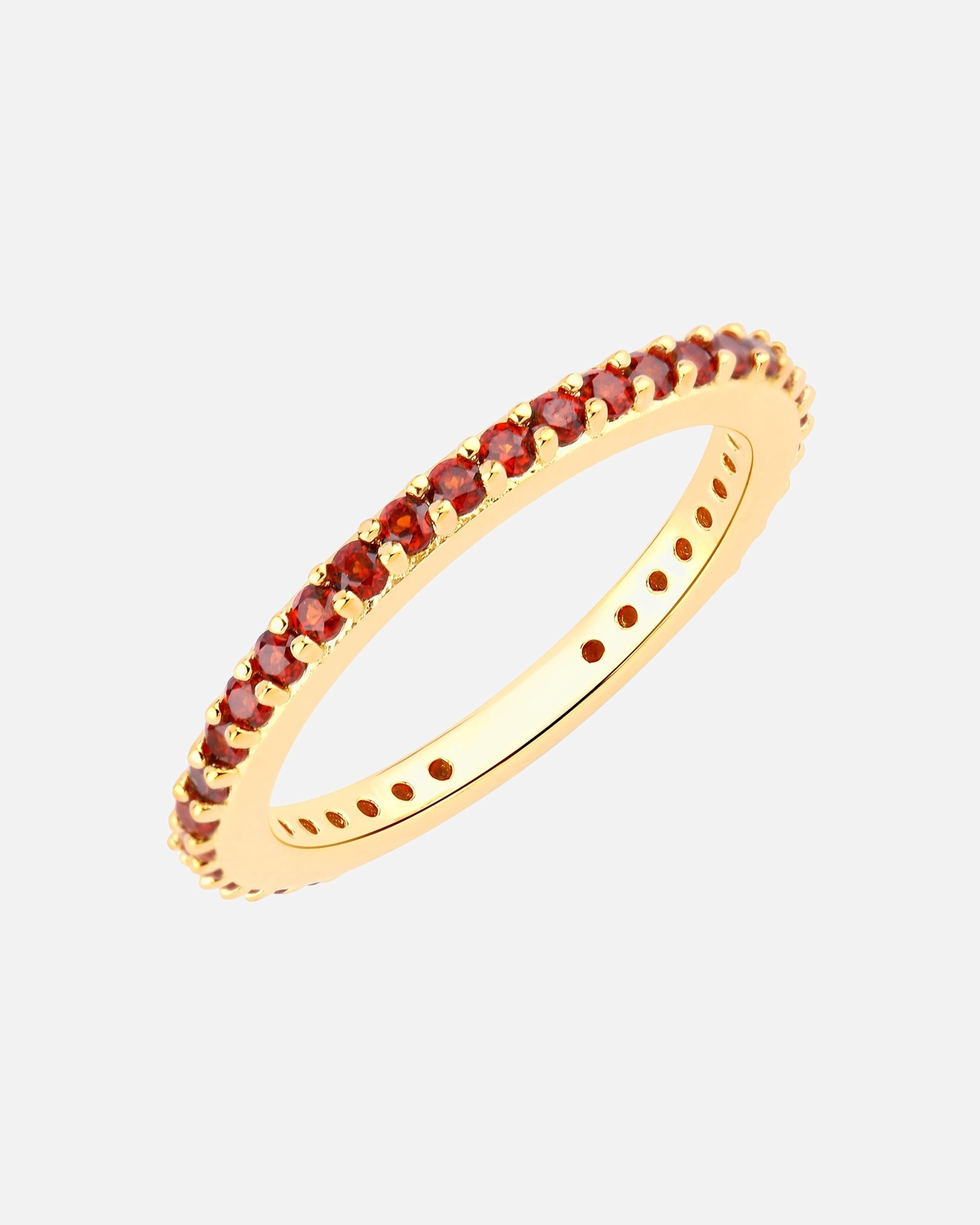 Ring für Weiblich Rafaela Donata Ring aus Sterling Silber in Gelbgold mit Granat 50