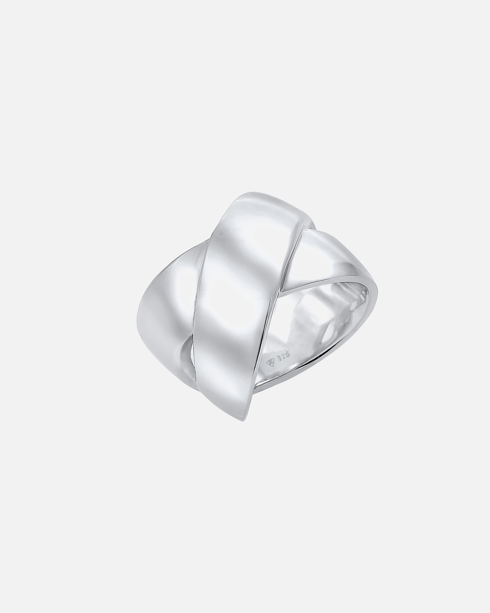 Ring für Weiblich Elli PREMIUM Bandring Modern Statement Blogger Kreuz 925 Silber 54