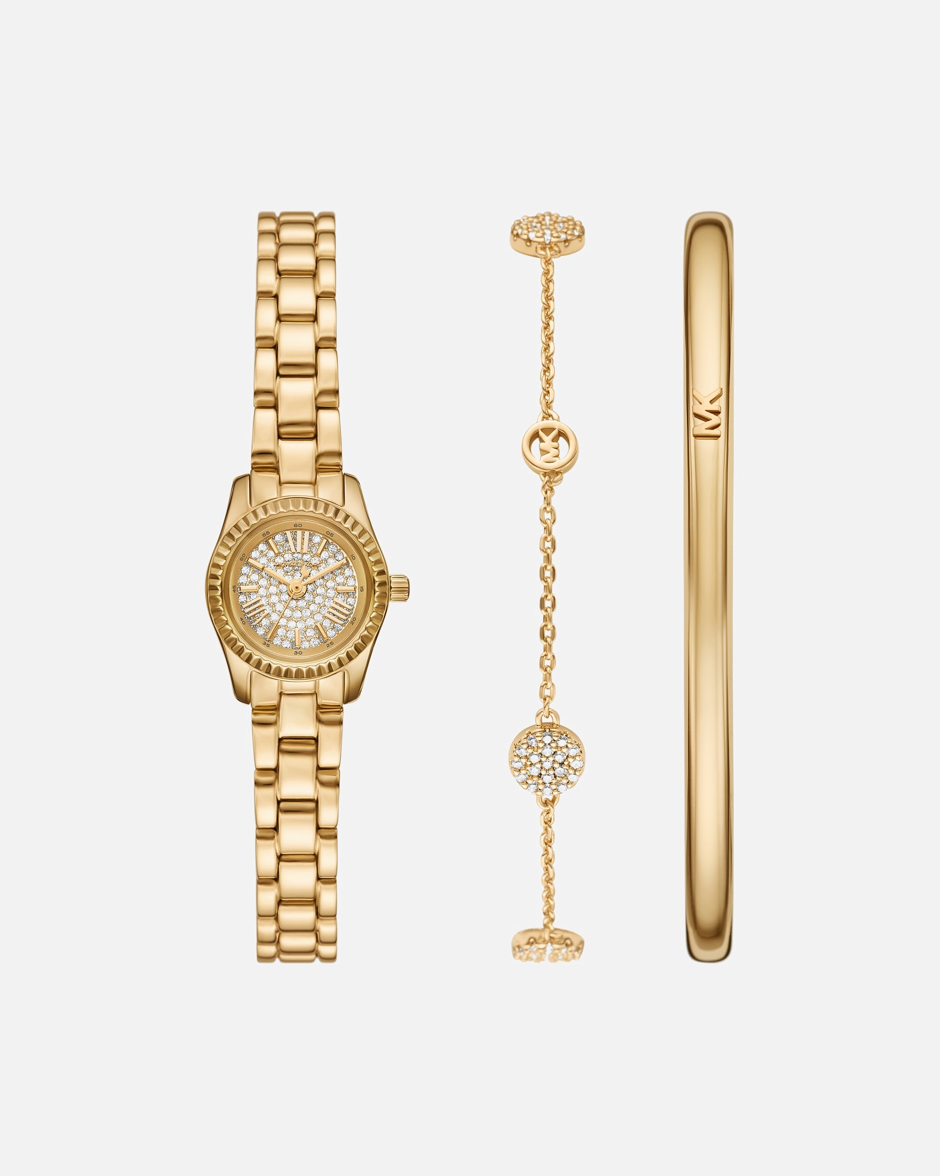 Uhr für Weiblich Michael Kors Uhren-Set Edelstahl gold