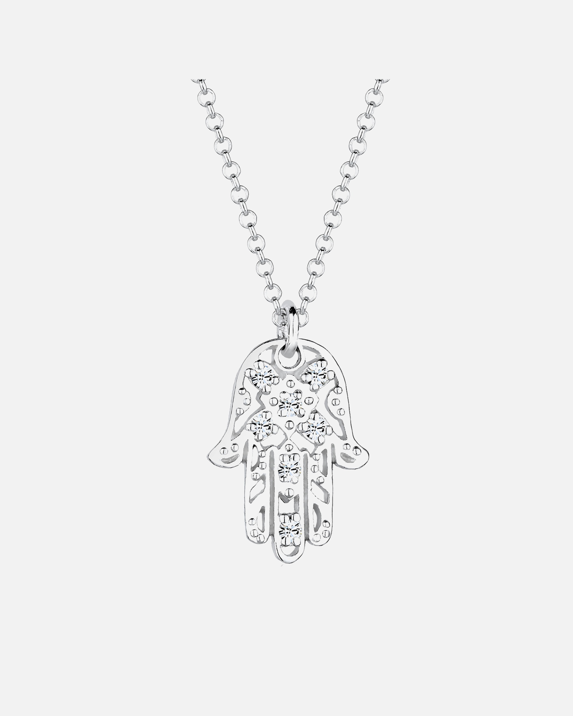 Halskette für Weiblich Elli Hamsa Hand der Fatima Kristalle 925 Silber 1 Stück