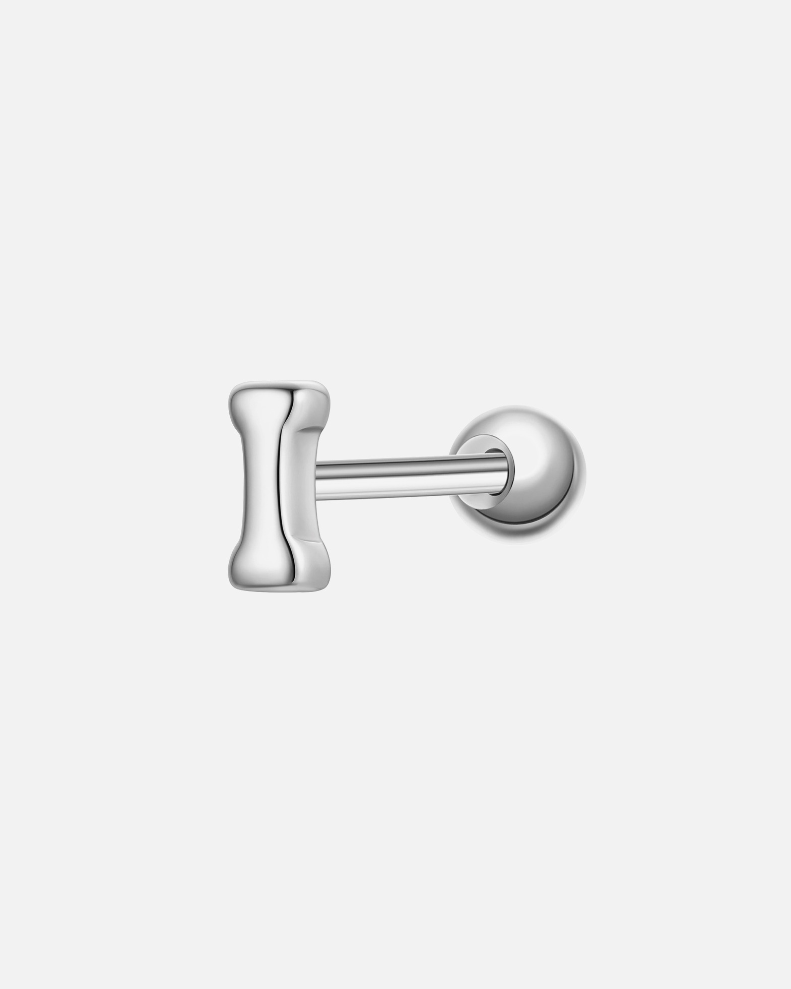 Ohrringe für Weiblich Piercing Buchstabe I aus Sterling Silber in silber 4,3 mm