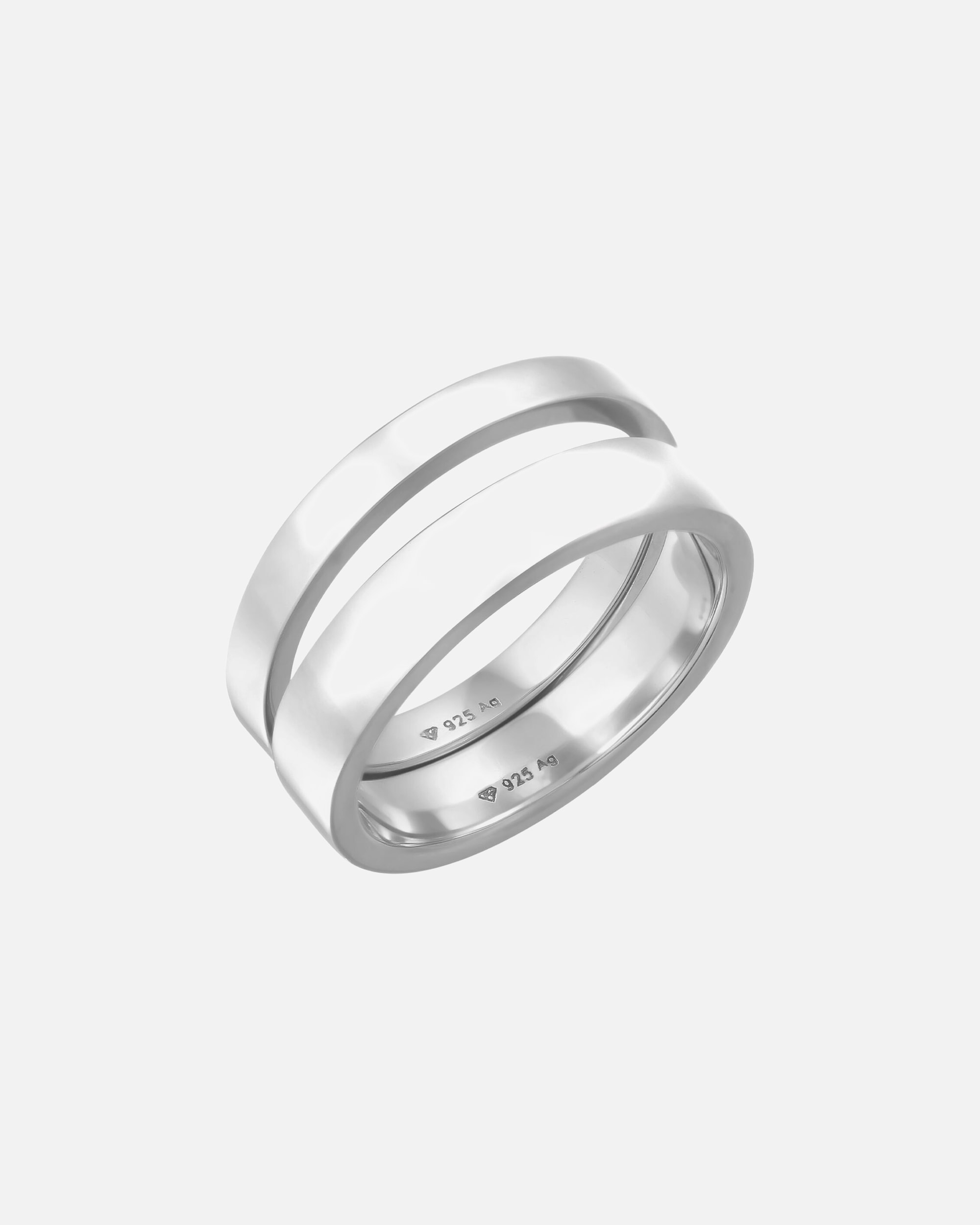 Ring für Männlich KUZZOI Herrenring 925 Sterling Silber 2er Set Casual Look 60