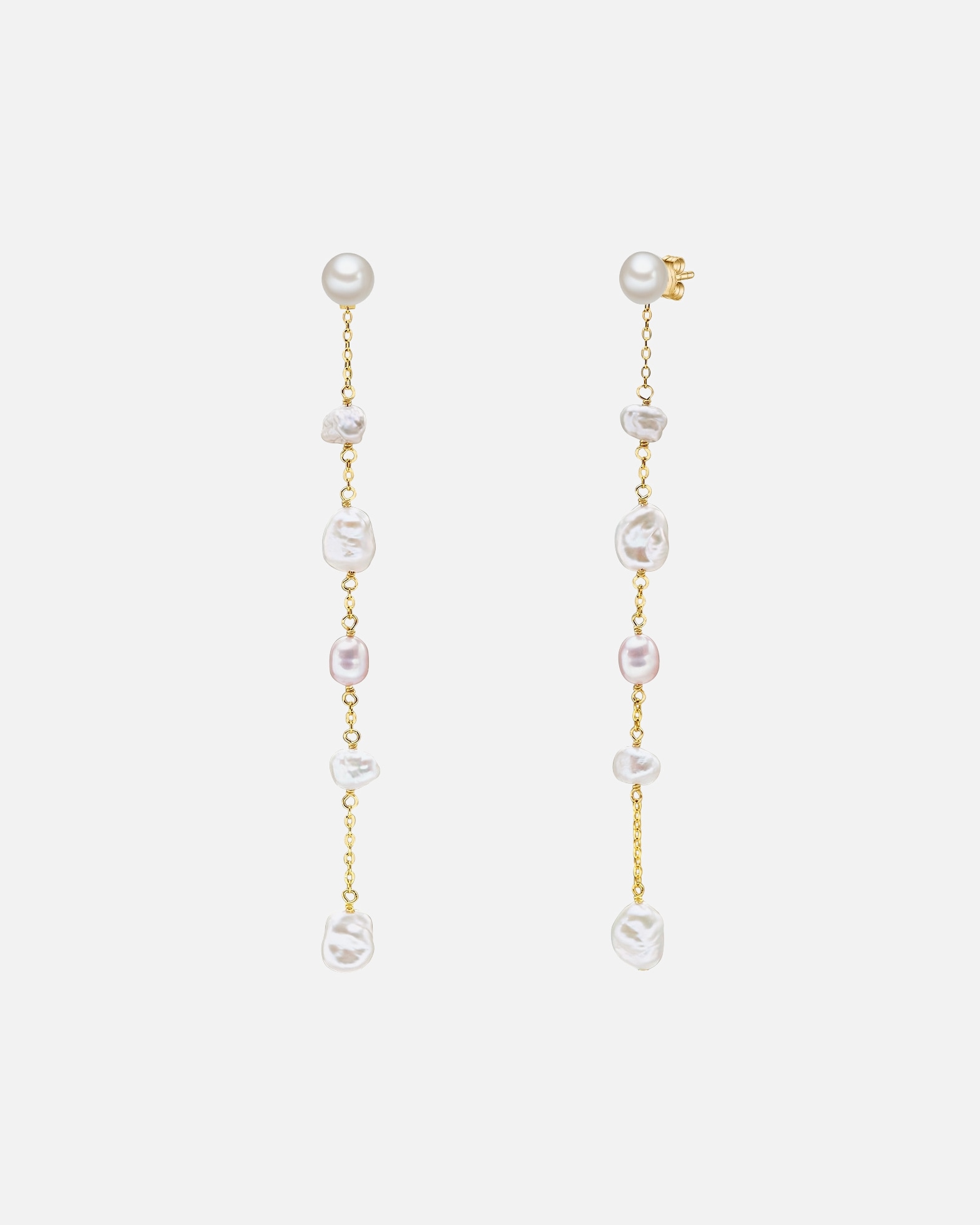 Ohrringe für Weiblich Valero Pearls Perlen-Ohrhänger aus Sterling Silber in gelbgold mit Süßwasser-Zuchtperle 1 Stück