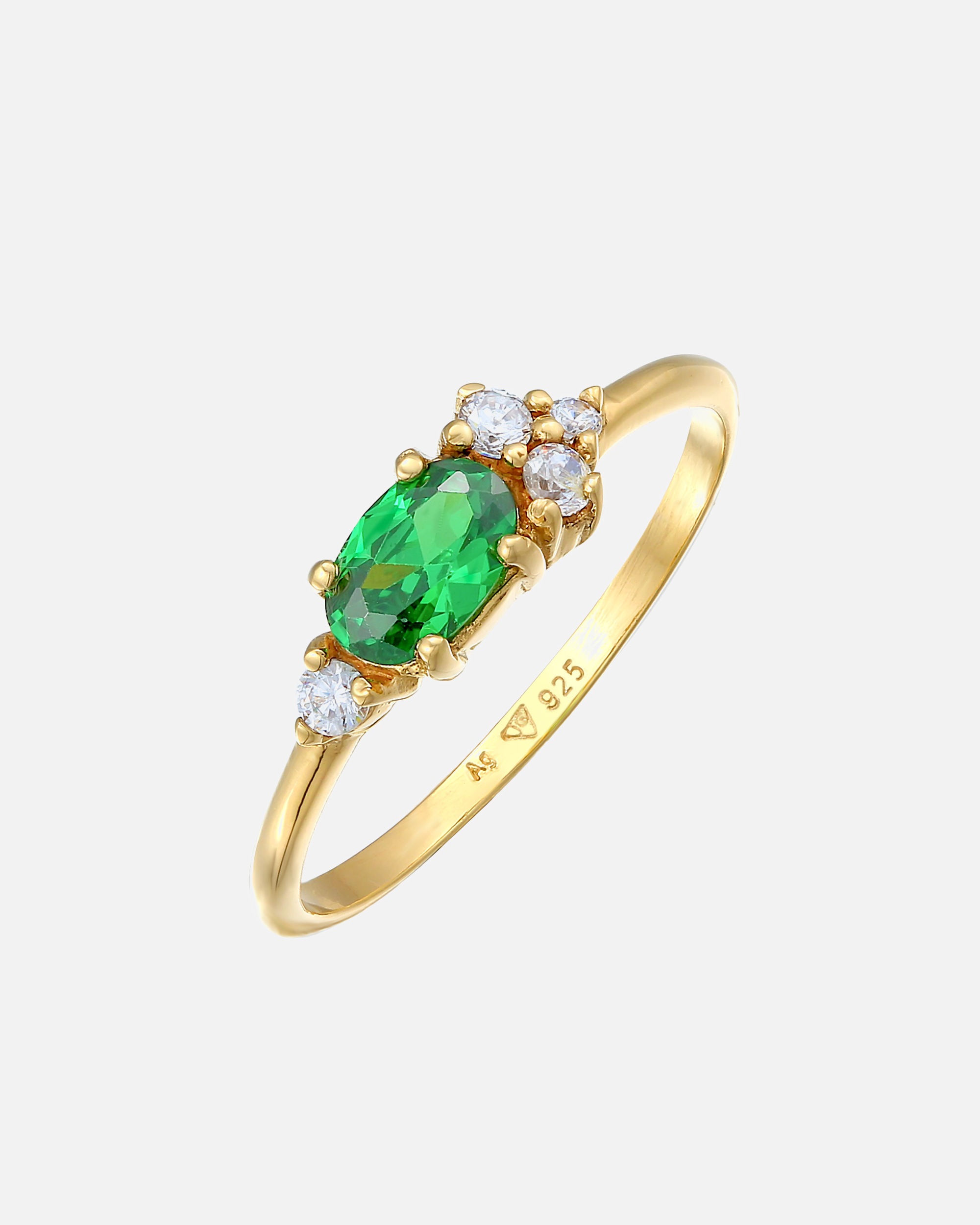 Ring für Weiblich Elli Zirkonia Grün Verlobungsring 925 Silber 58