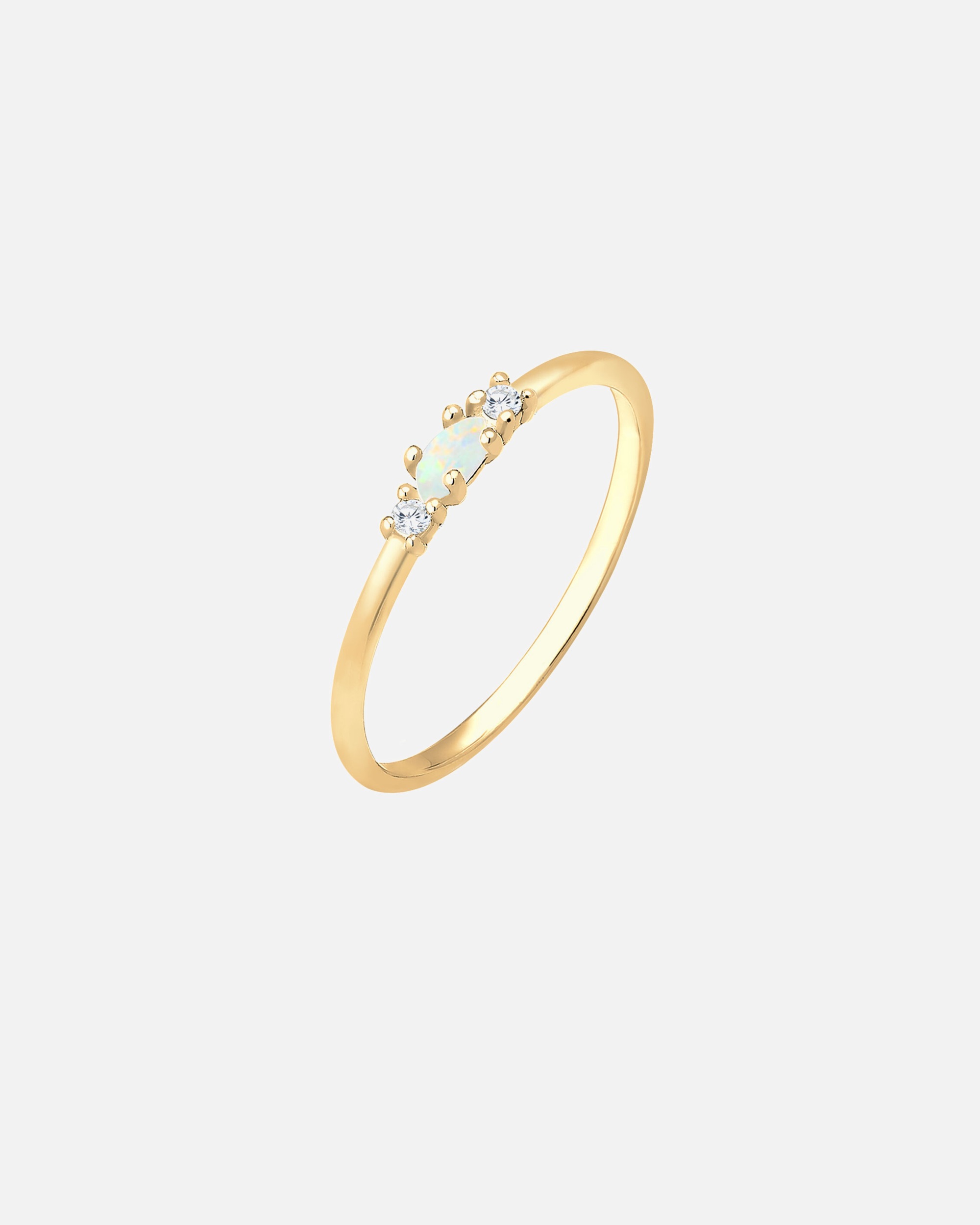 Ring für Weiblich Elli Vintage Zirkonia Marquise Opal 925 Sterling Silber vergoldet 54
