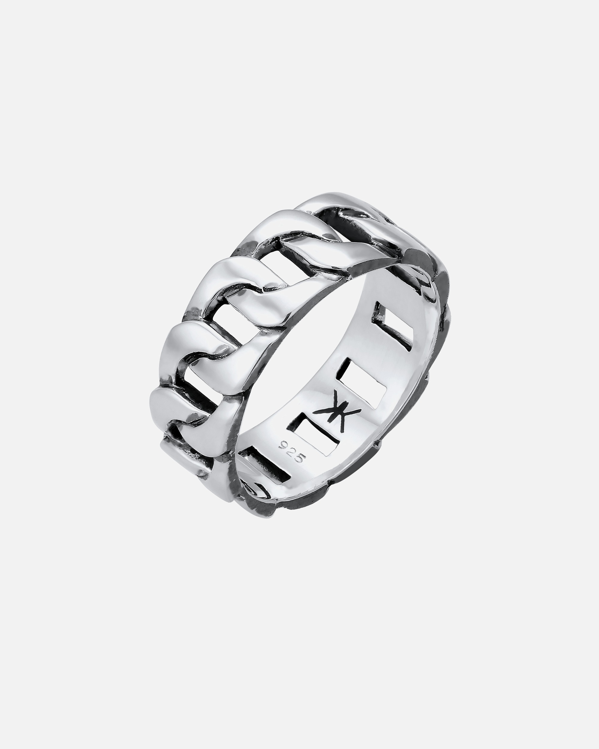 Ring für Männlich KUZZOI Herren Chunky Chain Look Cool Trend 925 Silber 56