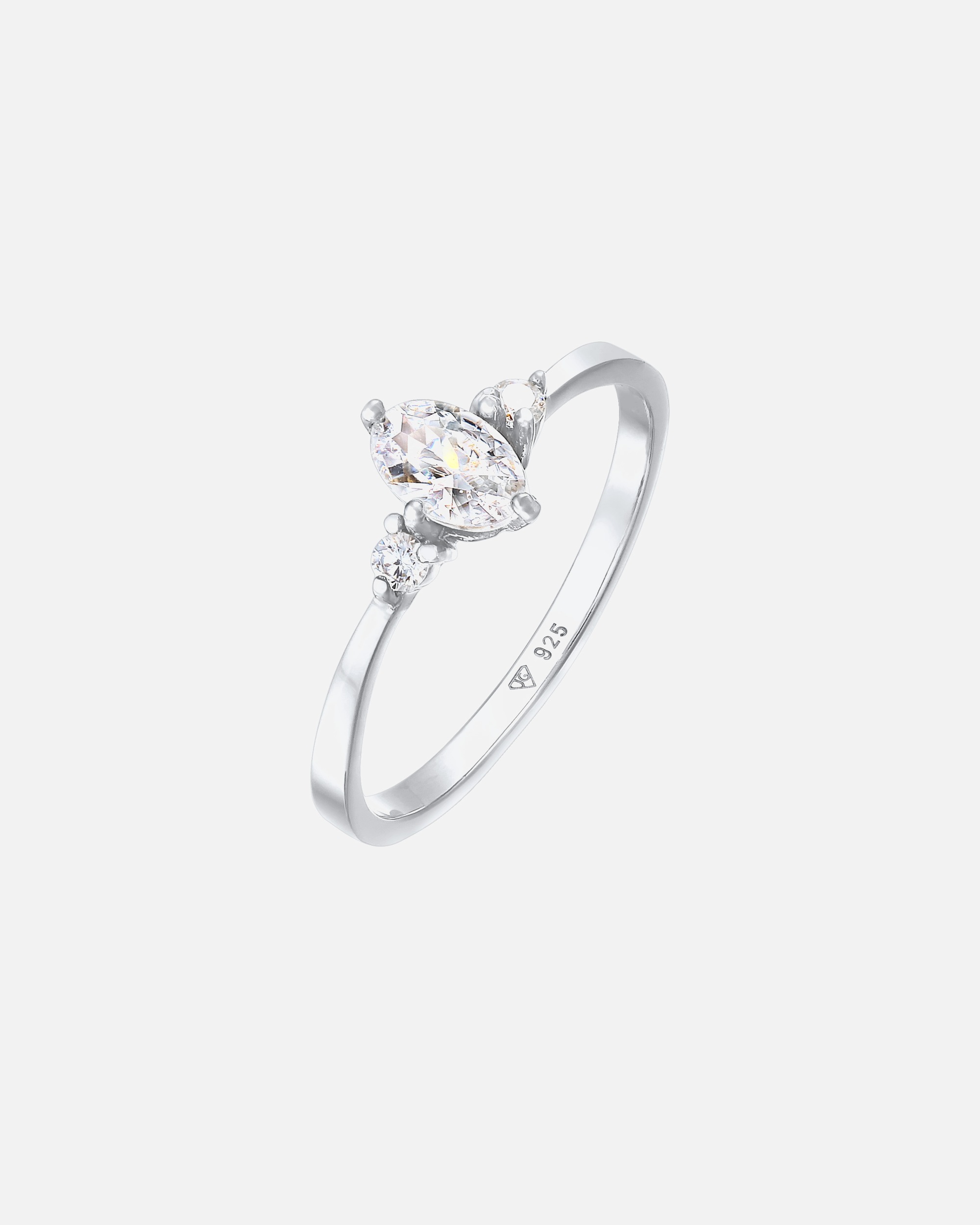 Ring für Weiblich Elli Zirkonia Oval Verlobung 925 Silber 56