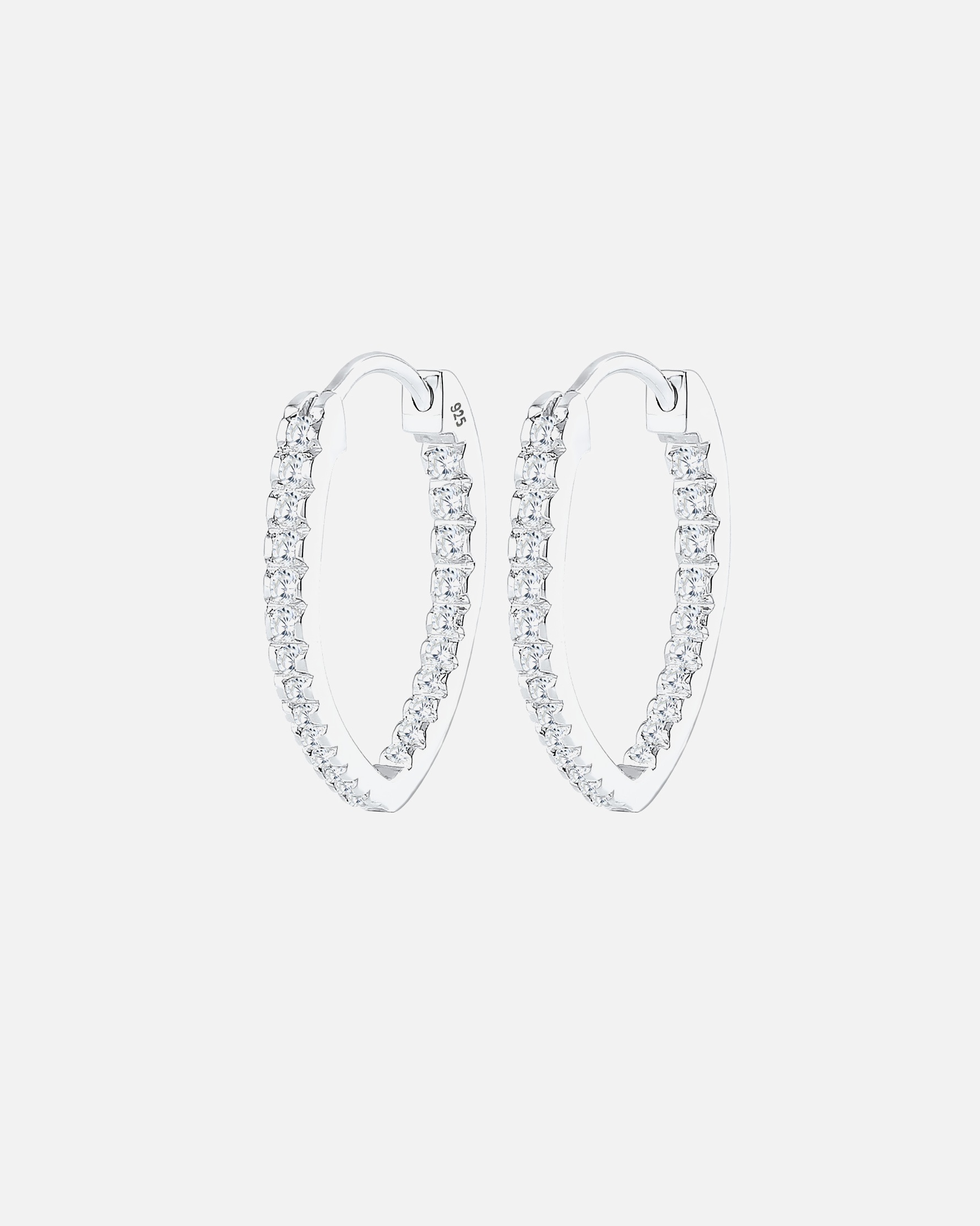 Creolen für Weiblich Elli Creole Oval Zirkonia Kristalle 925 Silber 1 Stück
