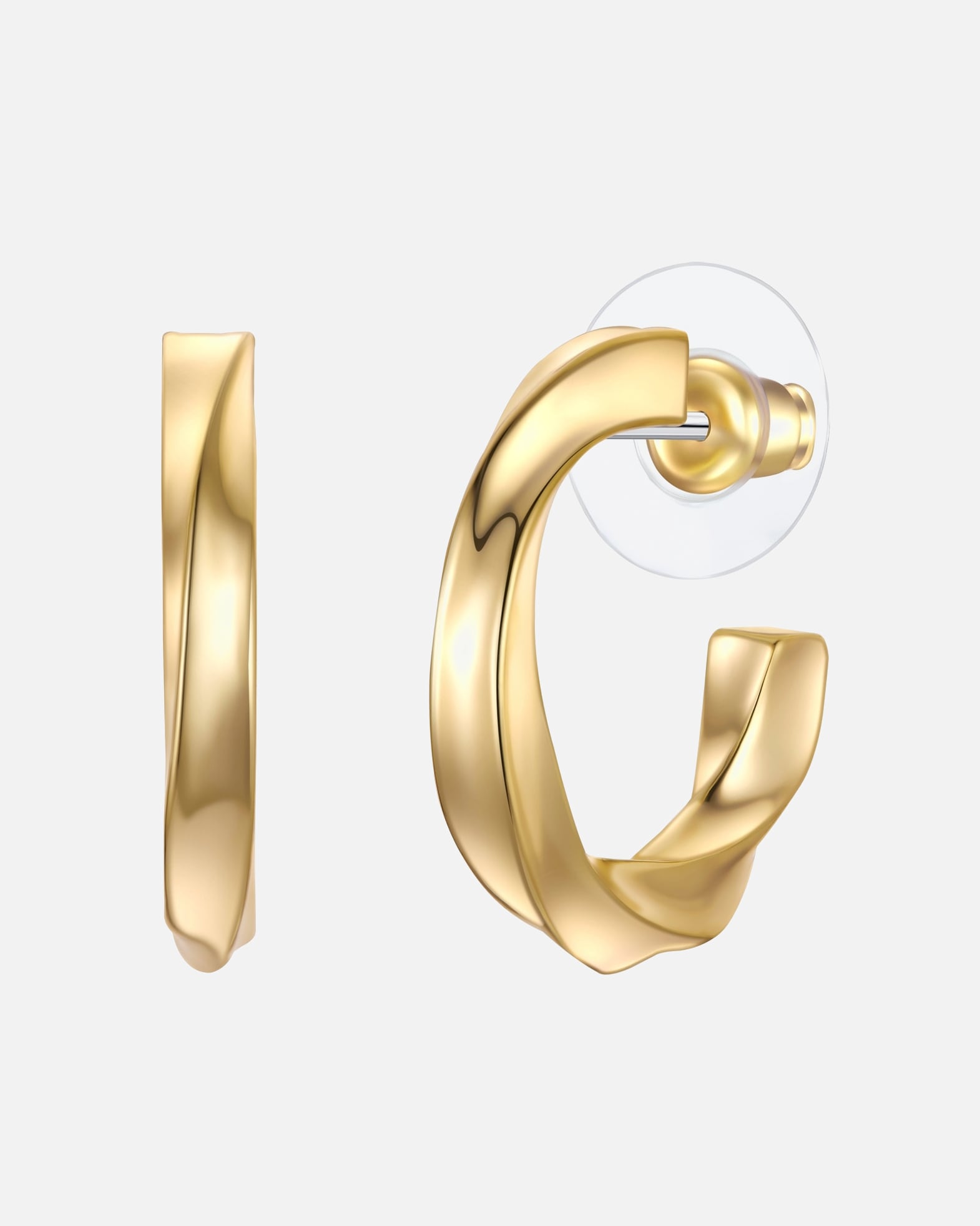 Creolen für Weiblich Yokoamii Creolen aus Metall-Legierung in Gelbgold 1 Stück