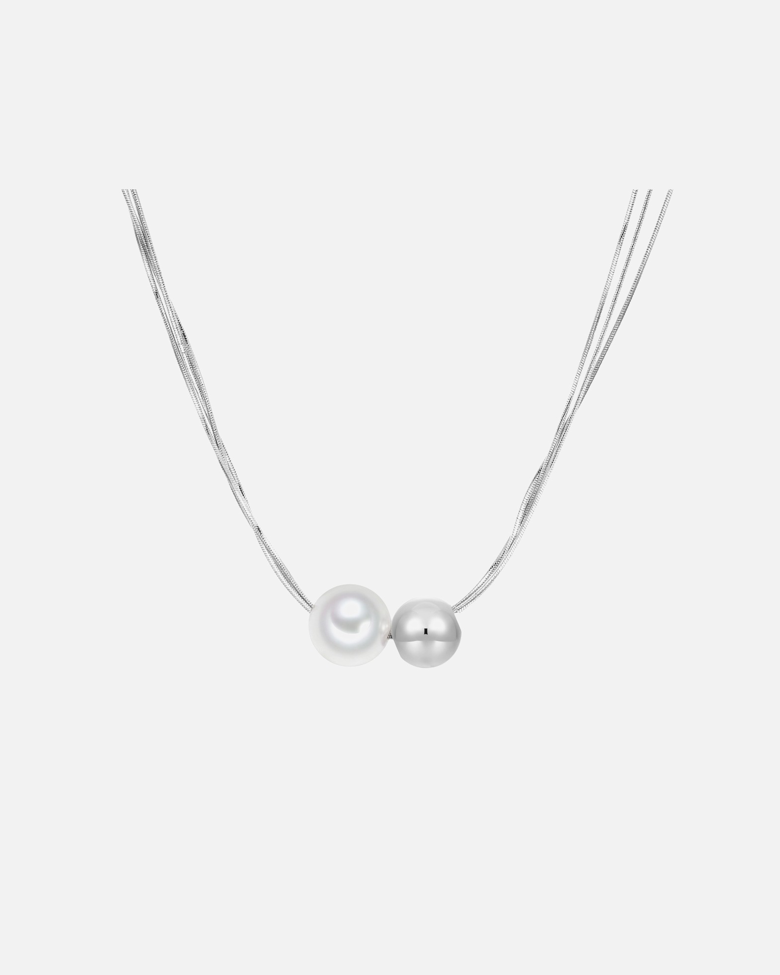 Halskette für Weiblich Lulu & Jane Perlen-Kette aus Messing mit Glasperle 42,0 cm Basiskette + 5,0 cm Verlängerung