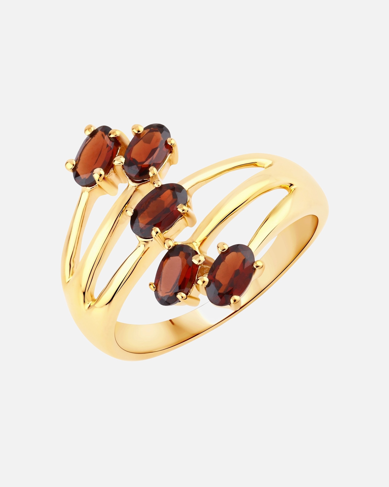 Ring für Weiblich Rafaela Donata Ring Sterling Silber Granat in Gelbgold 56