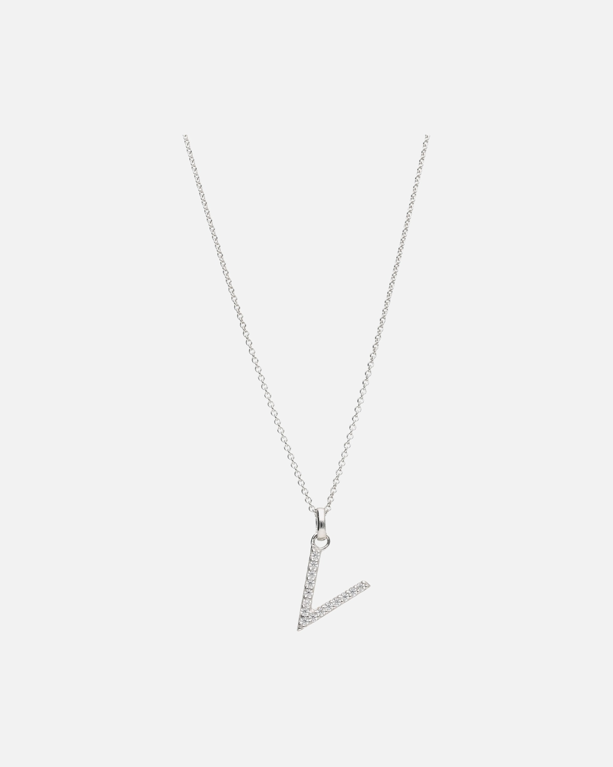 Halskette für Weiblich Smart Jewel Kette Buchstabe V mit Zirkonia Steine, Silber 925 45 cm