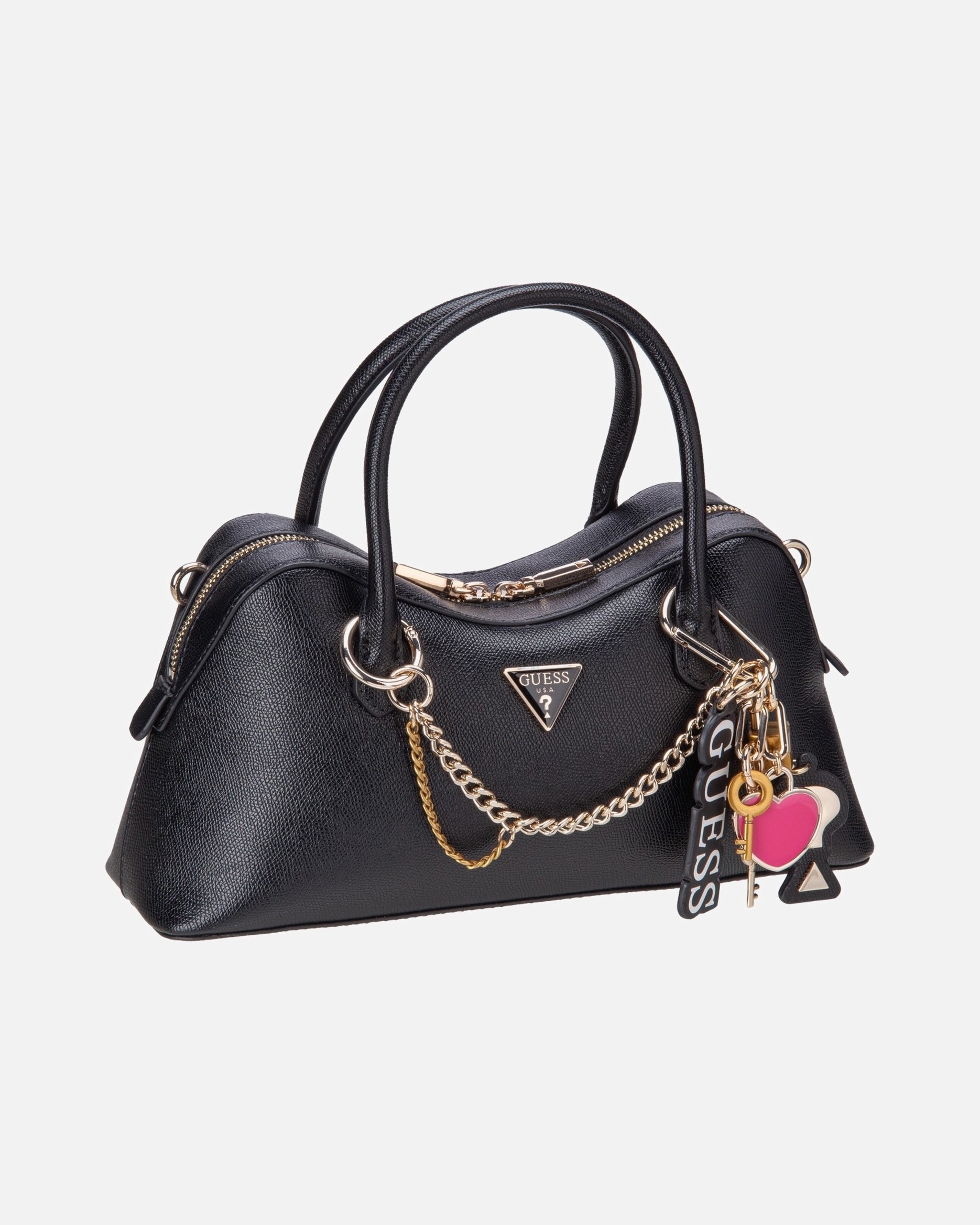 Handtasche für Weiblich GUESS Handtasche Davina Satchel black