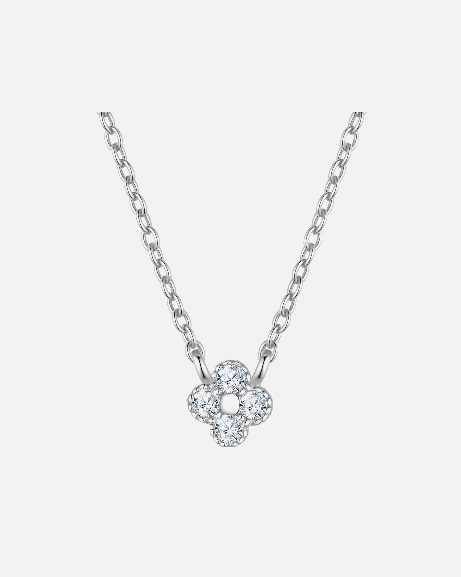 Halskette für Weiblich Halskette aus Sterling Silber in silber mit Zirkonia 40,0 cm Basiskette + 5,0 cm Verlängerung