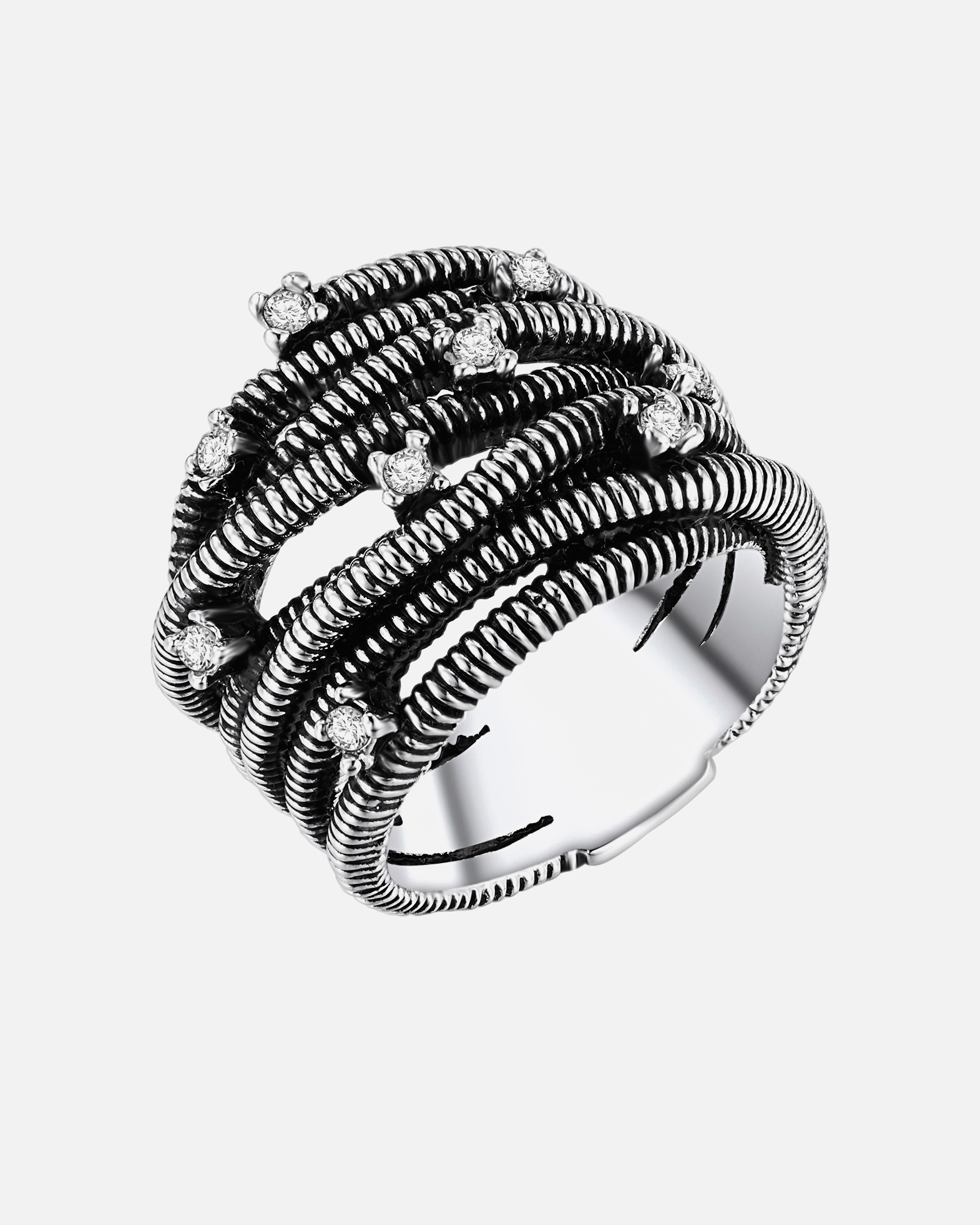 Ring für Weiblich Lulu & Jane Ring Metall-Legierung Glas in Silber 56