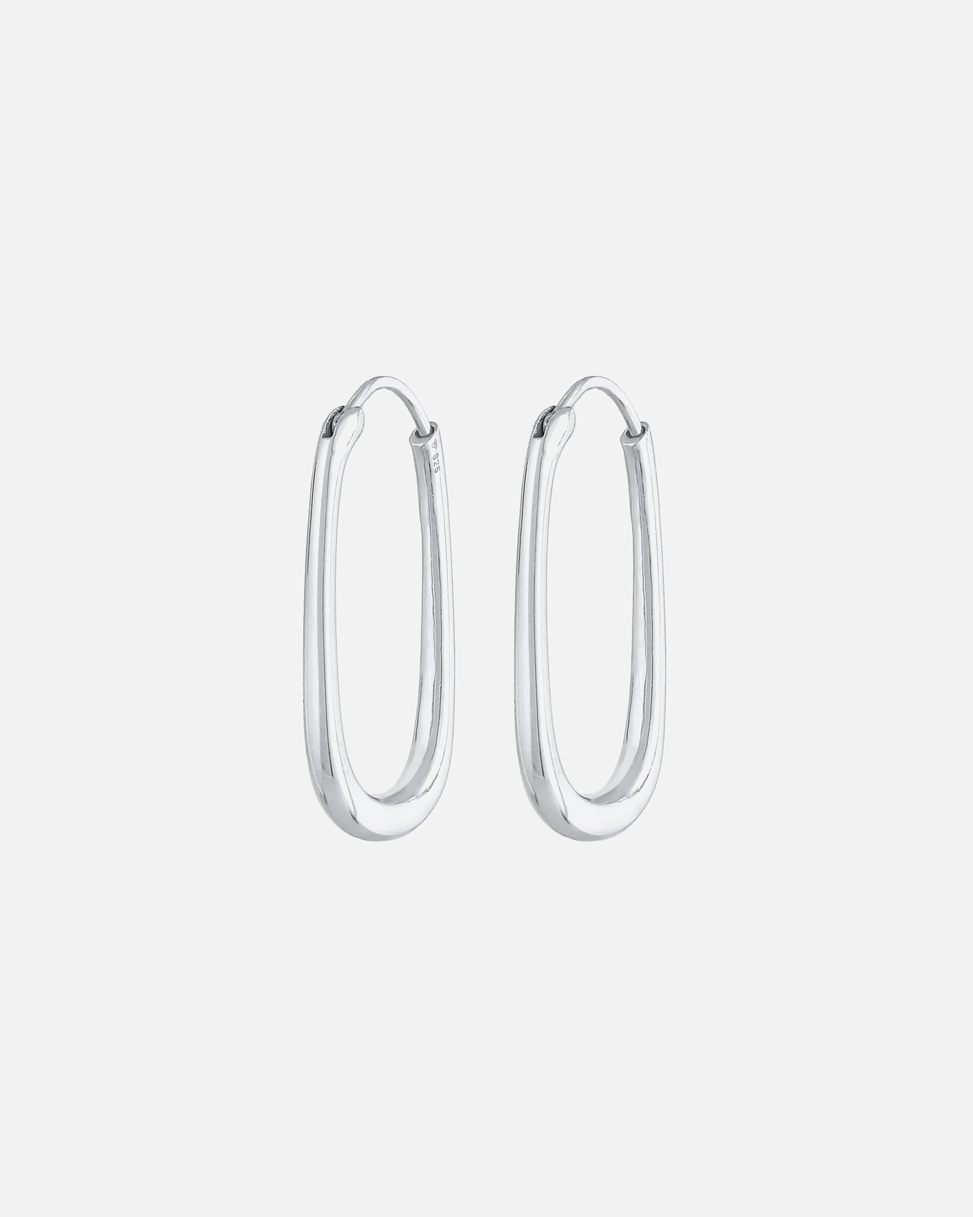 Ohrringe für Weiblich Elli PREMIUM Creolen Oval Elegant Zeitlos 925 Silber 1 Stück