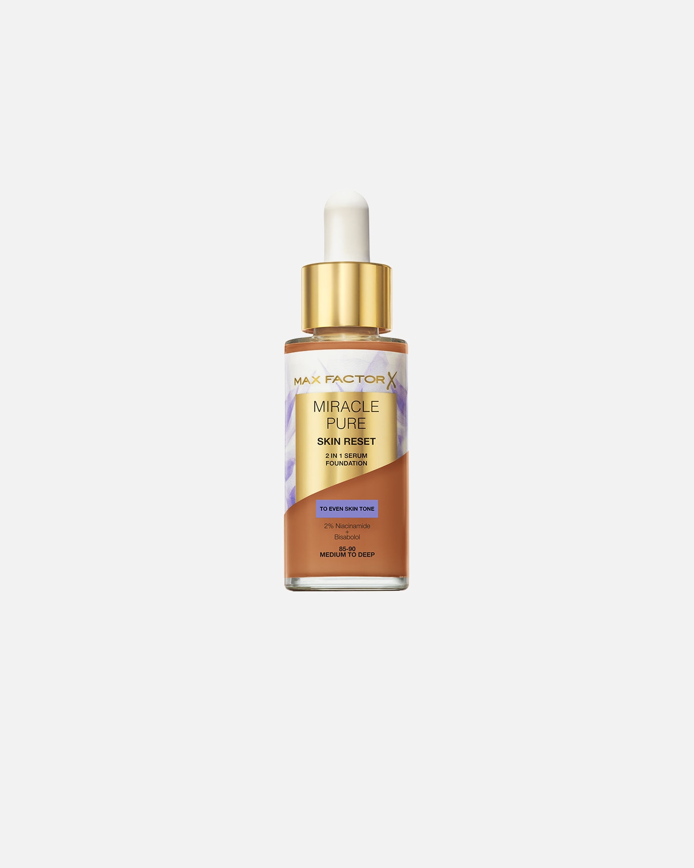 Foundation für Unisex Max Factor MIRACLE PURE getöntes Serum 85 – 90 – mittel bis tief,