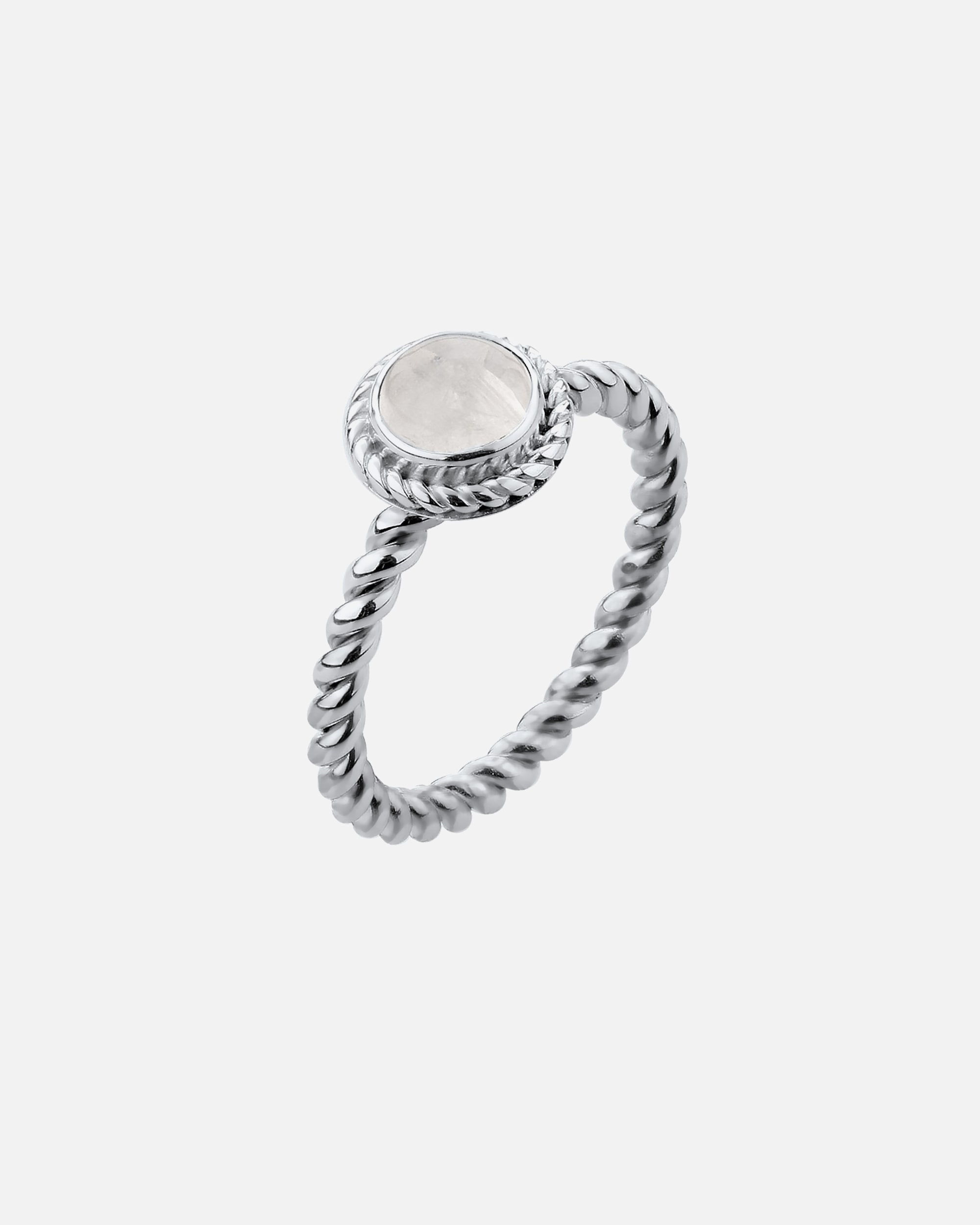 Ring für Weiblich Nenalina Mondstein Geburtsstein Juni Boho Trend 925 Silber 52