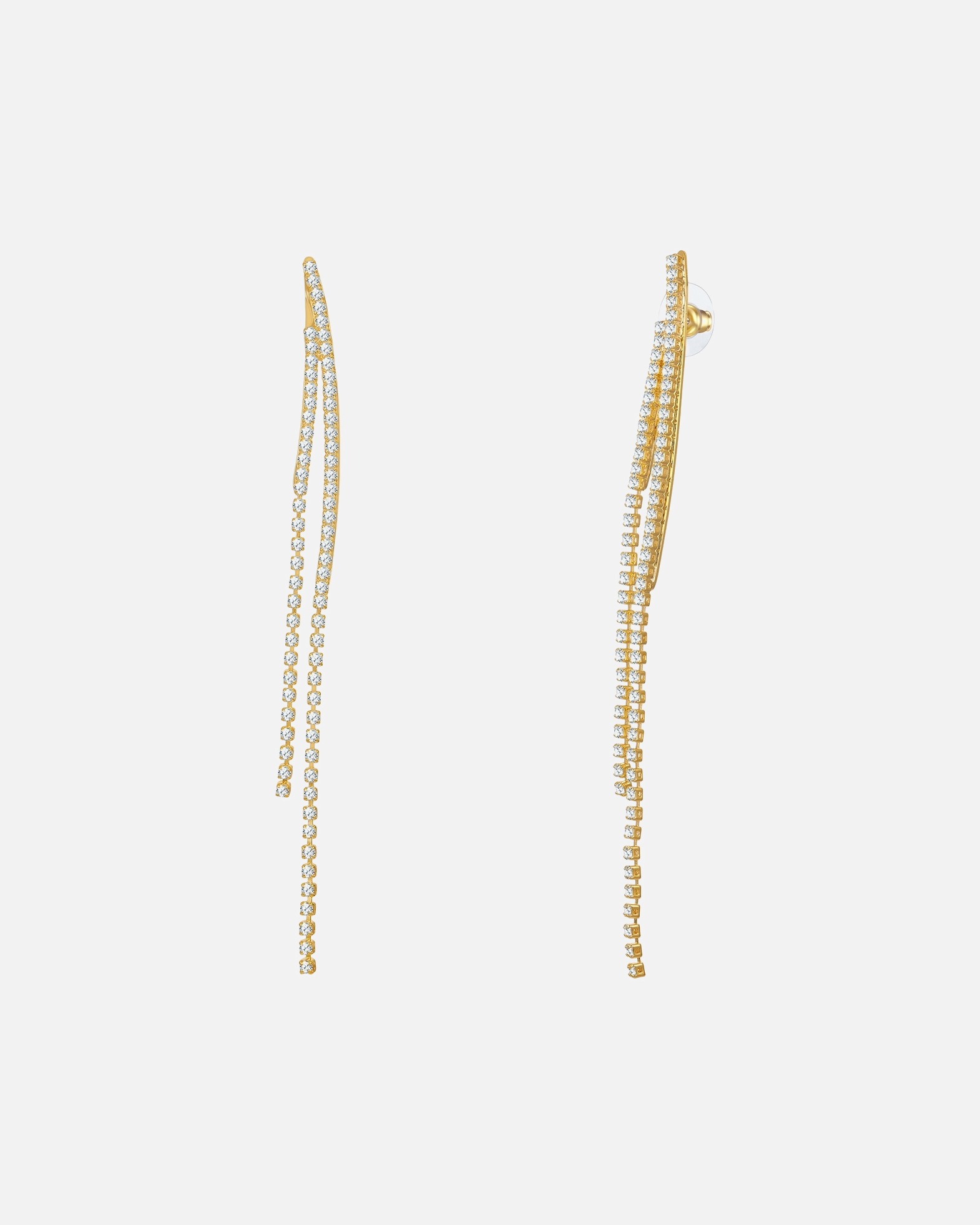 Ohrringe für Weiblich Yokoamii Ohrhänger aus Messing in Gelbgold mit Zirkonia 1 Stück