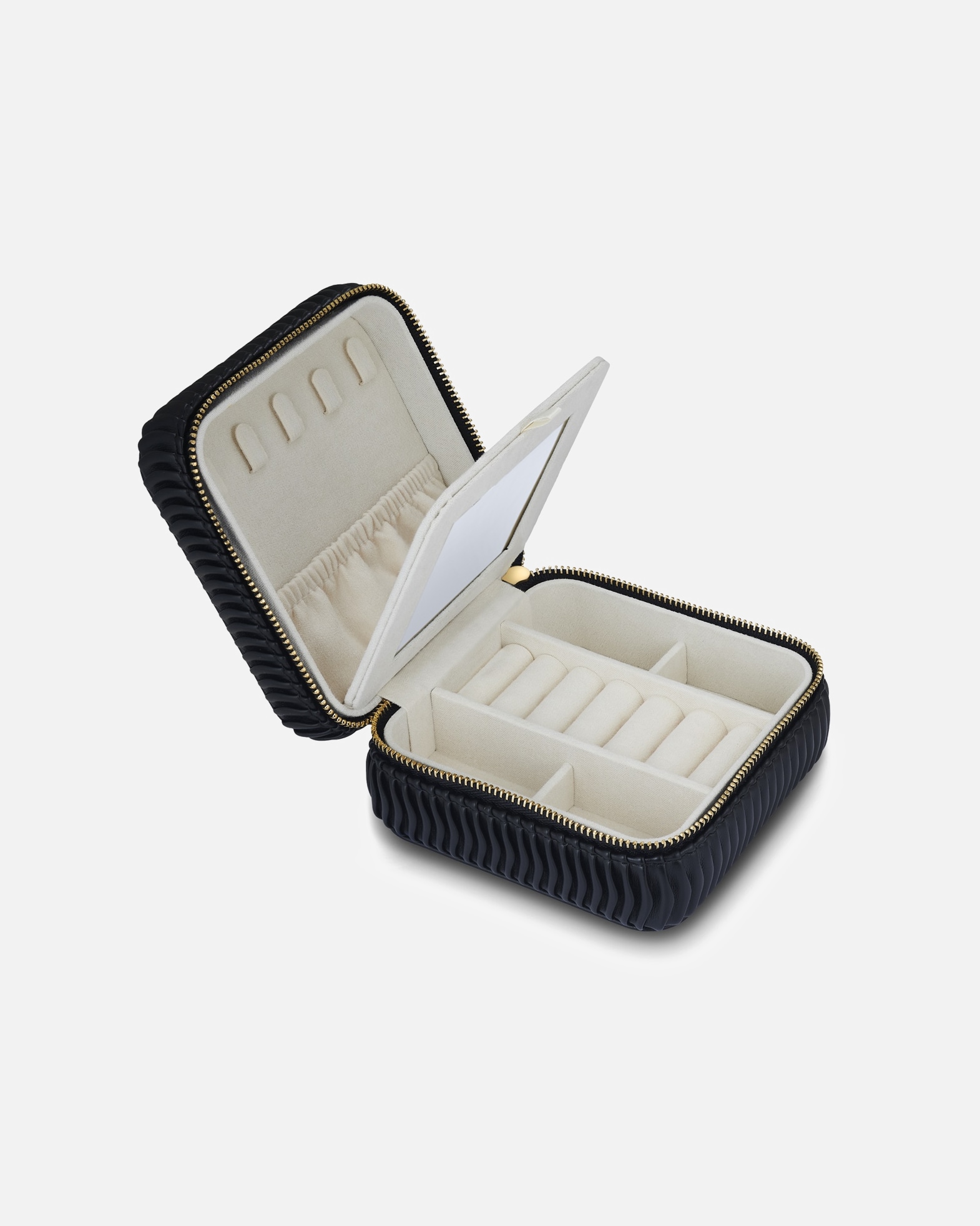 Tasche für Weiblich Glanzstücke München Reisetäschchen aus Kunstleder in schwarz 11,5 cm