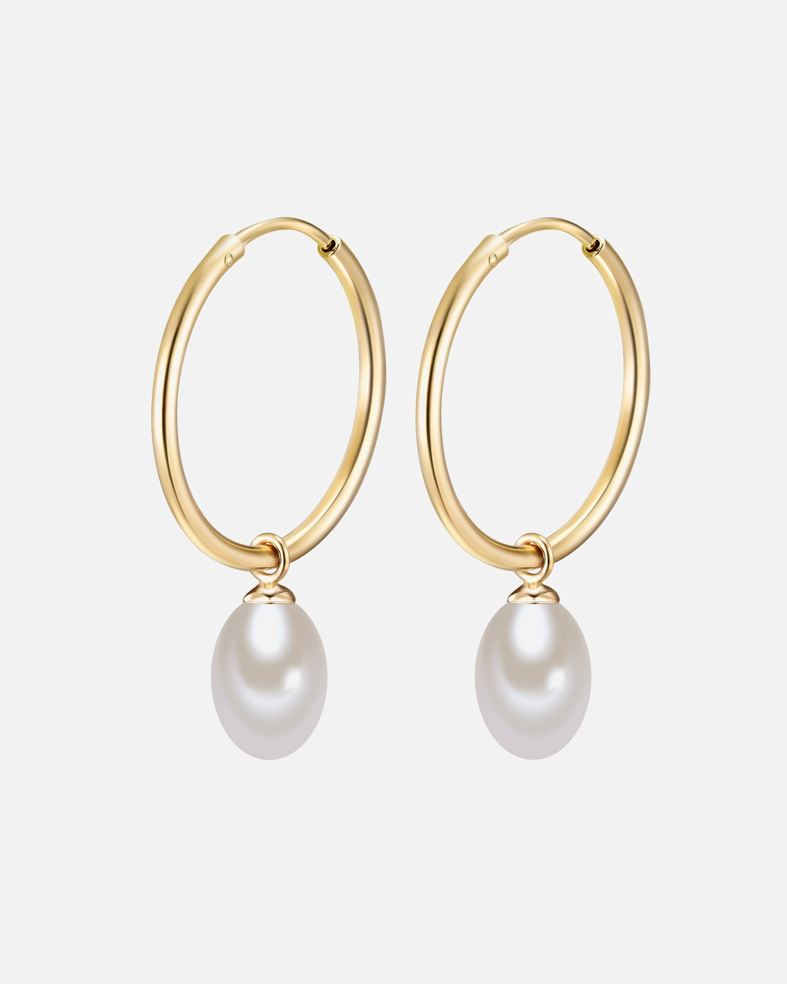 Creolen für Weiblich Valero Pearls Creolen Sterling Silber Süßwasser-Zuchtperle in Silber 1 Stück