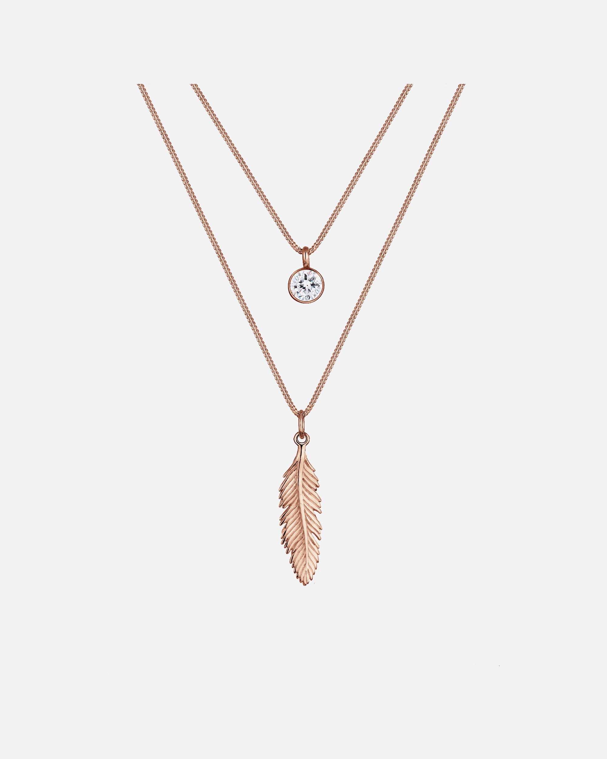 Halskette für Weiblich Elli Feder Boho 925 Silber, mit Kristallen von Swarovski® 1 Stück