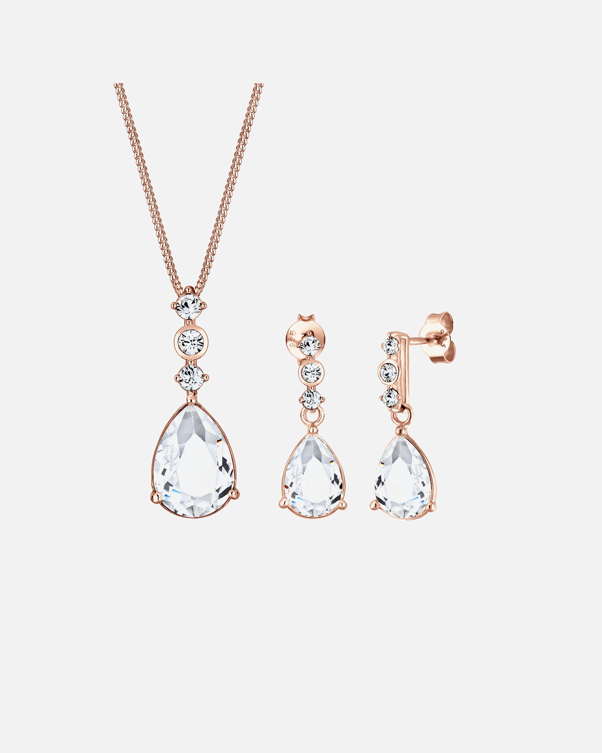 Schmuck für Weiblich Elli PREMIUM Tropfen Weiß 925 Silber, mit Kristallen von Swarovski® 1 Stück