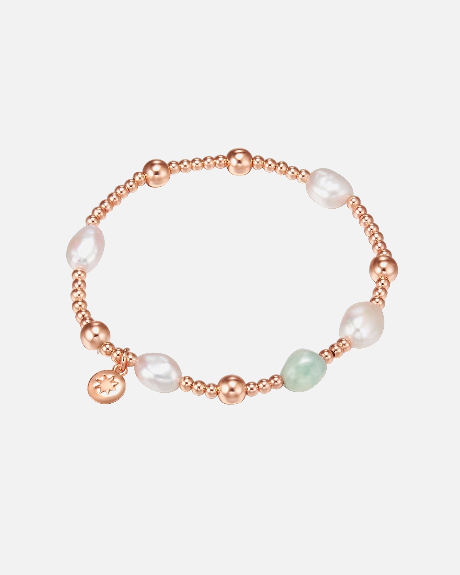 Armband für Weiblich Lulu & Jane Perlen-Armband Metall-Legierung Aquamarin Süßwasser-Zuchtperle in Roségold 1 Stück