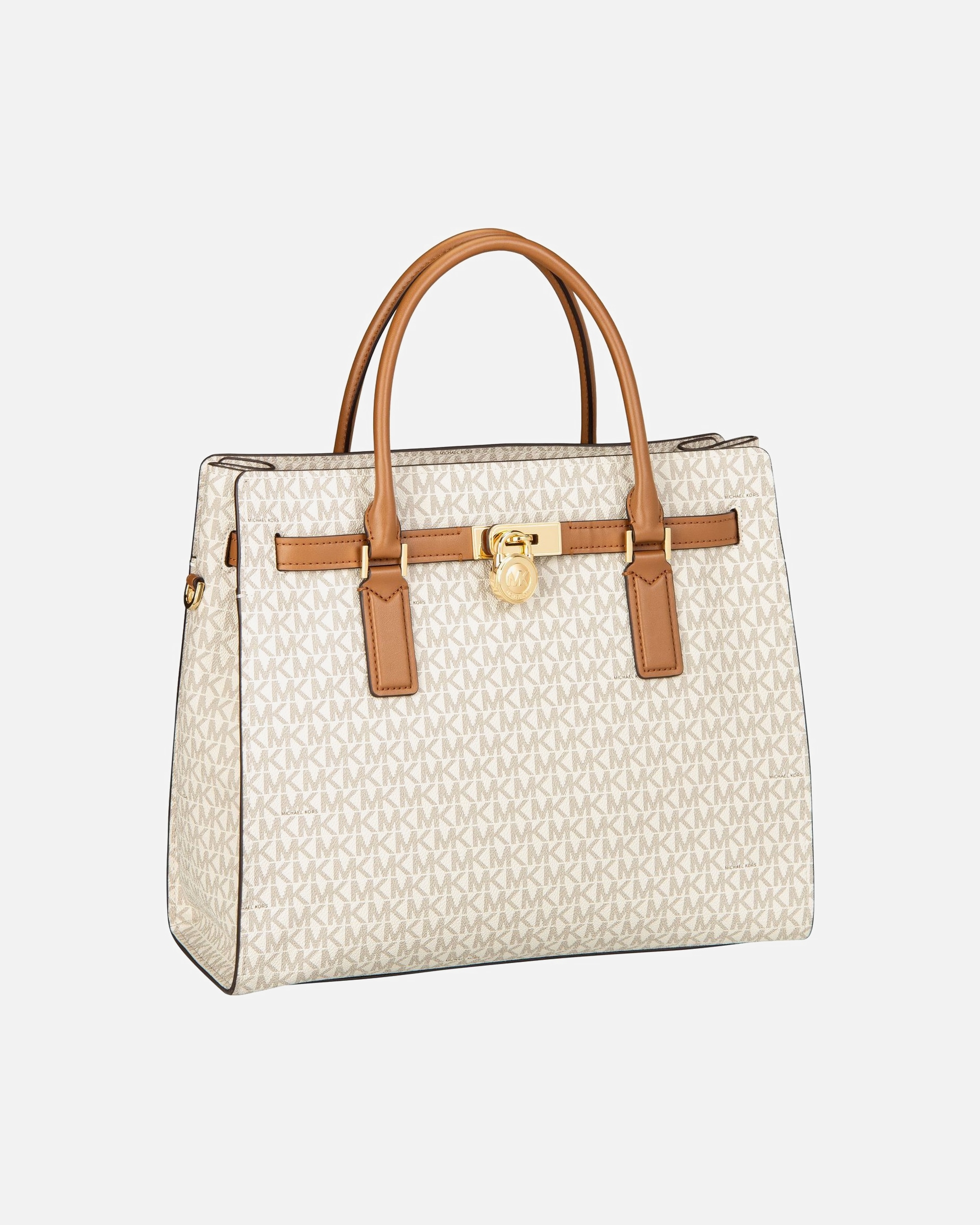 Shopper für Weiblich Michael Kors Shopper Hamilton LG Satchel MK SIG Vanilla/Acorn
