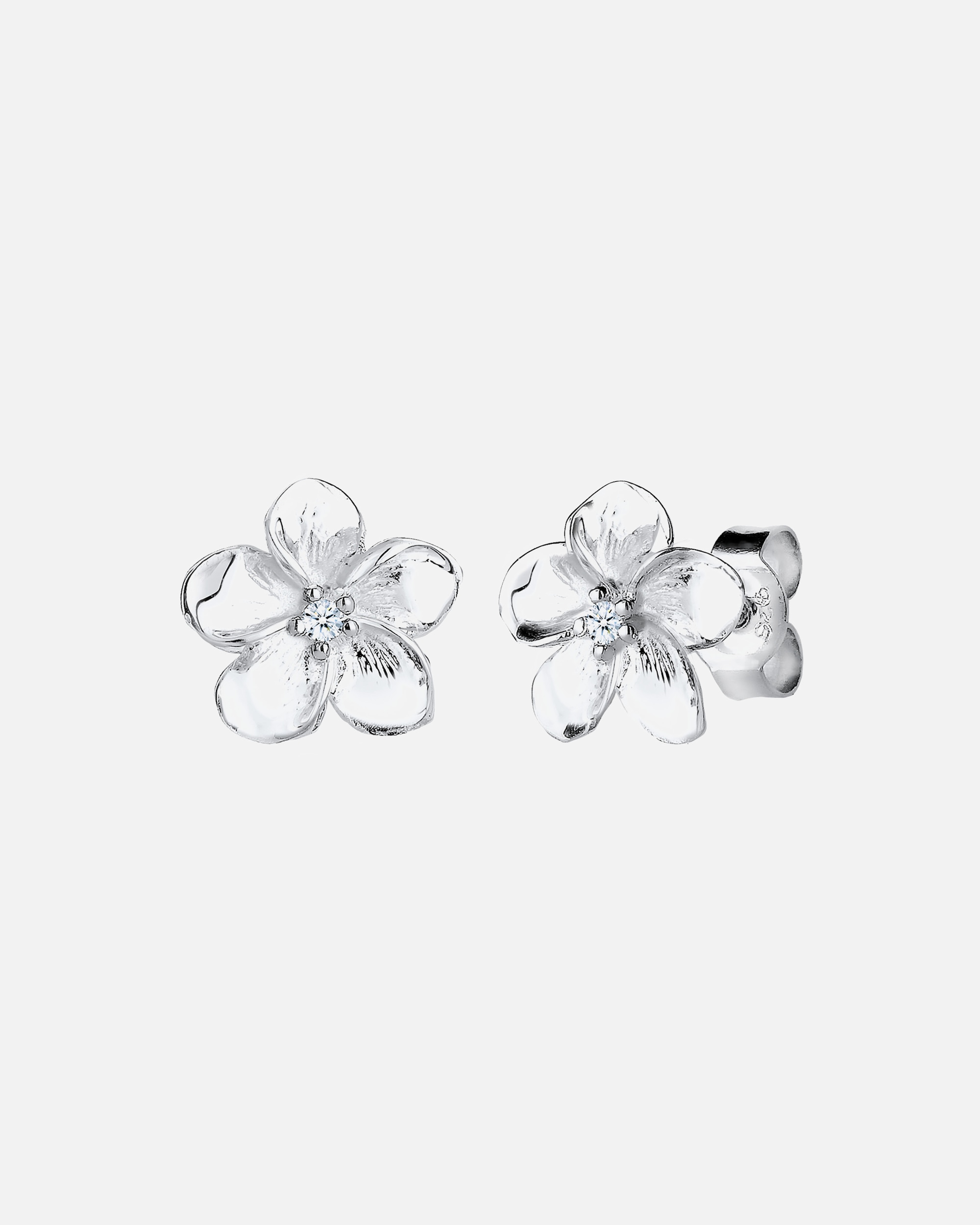 Ohrringe für Weiblich Elli DIAMONDS Frangipani Blüte Diamant Blume 925 Silber 1 Stück
