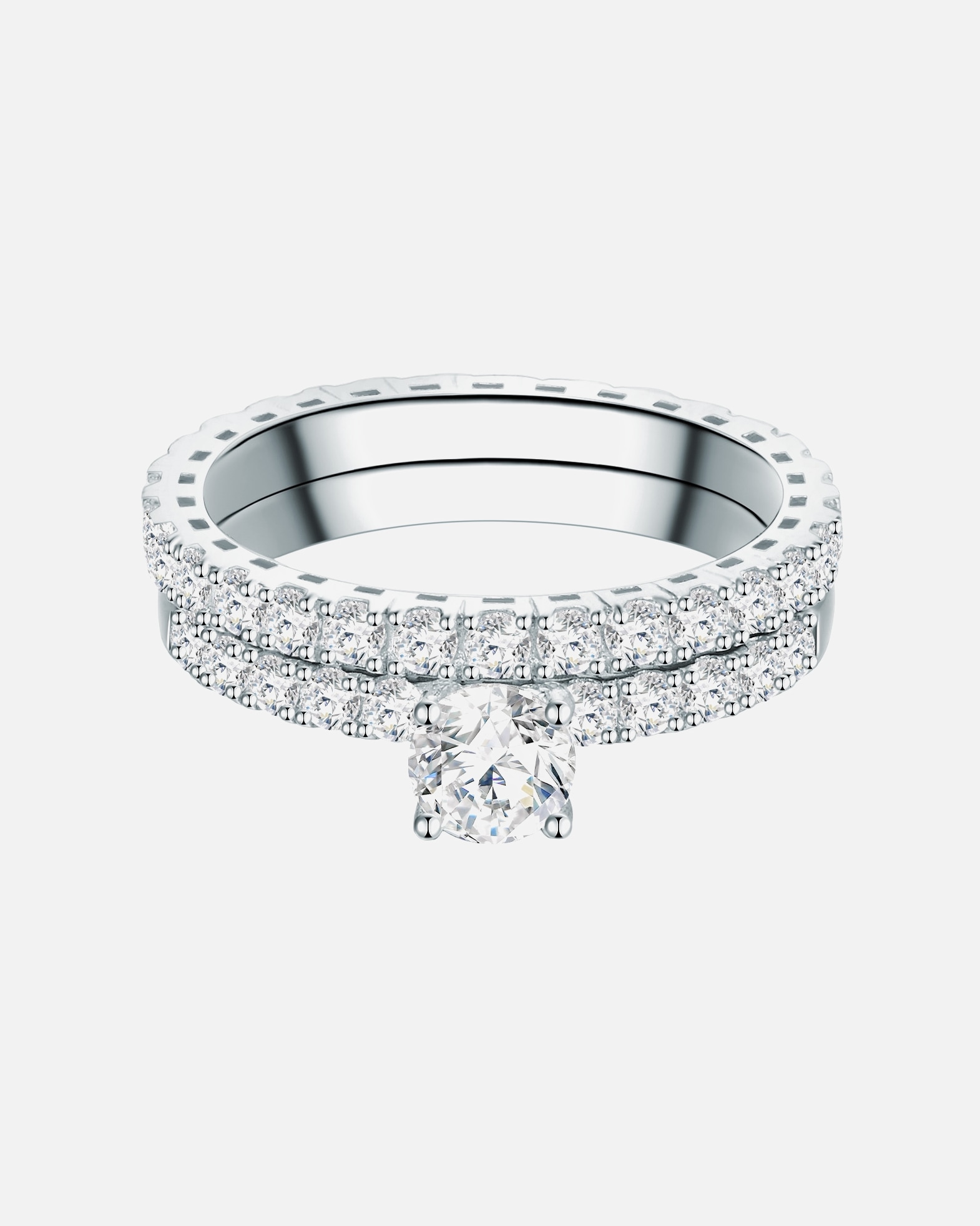 Ring für Weiblich Trilani Ring aus Sterling Silber in silber mit Zirkonia 54