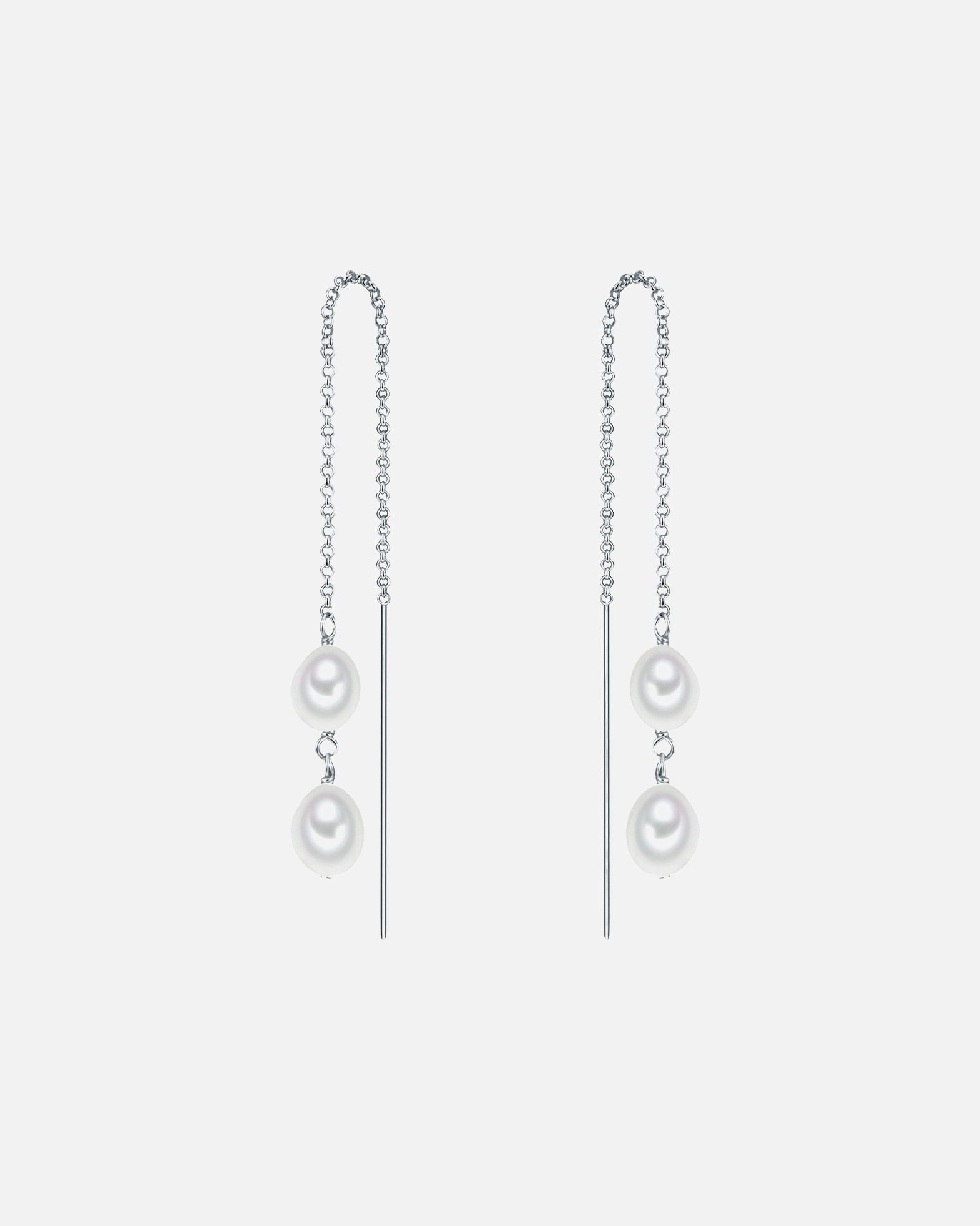 Ohrringe für Weiblich Valero Pearls Perlen-Ohrhänger Sterling Silber Süßwasser-Zuchtperle in Silber 1 Stück