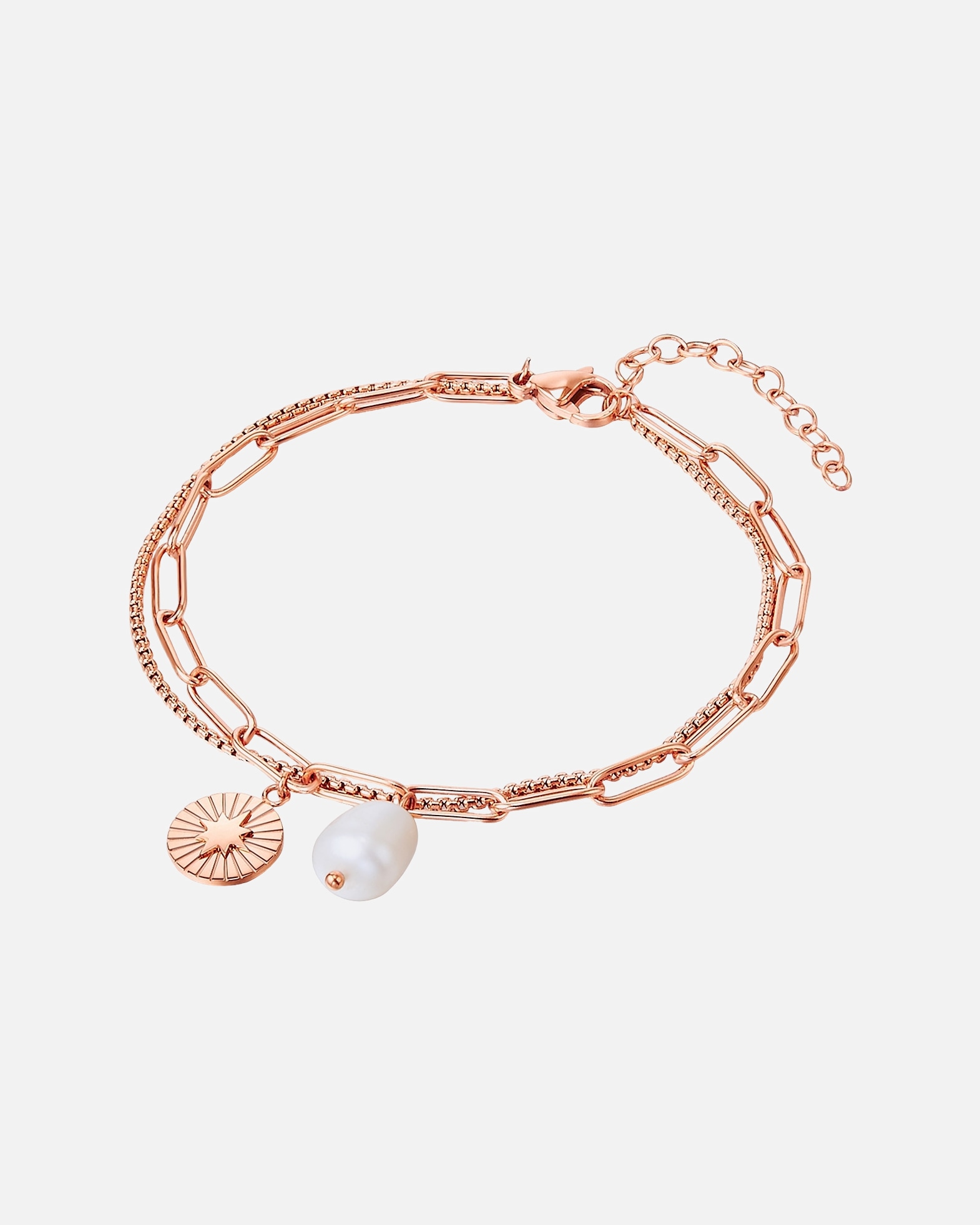 Armband für Weiblich Valero Pearls Armband Edelstahl Süßwasser-Zuchtperle in Roségold 1 Stück