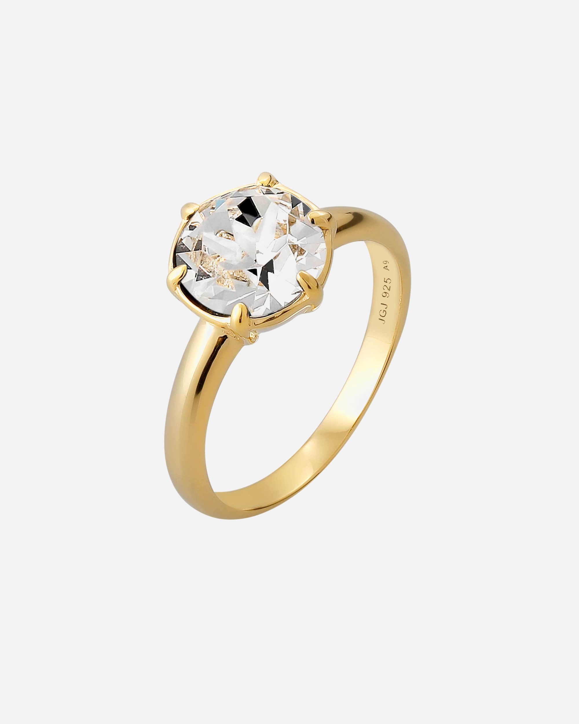Ring für Weiblich Elli Solitär mit Kristallen von Swarovski® 925 Silber vergoldet 52