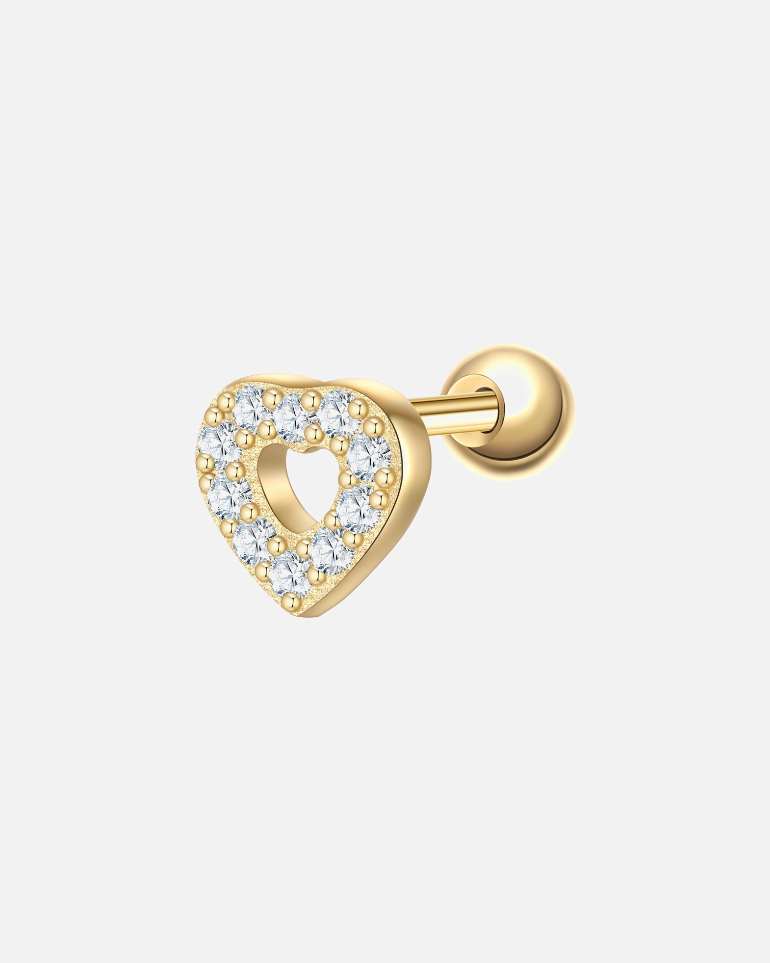 Ohrringe für Weiblich Glanzstücke München Ohrstecker Herz aus Sterling Silber in Gelbgold mit Zirkonia 5,5 mm