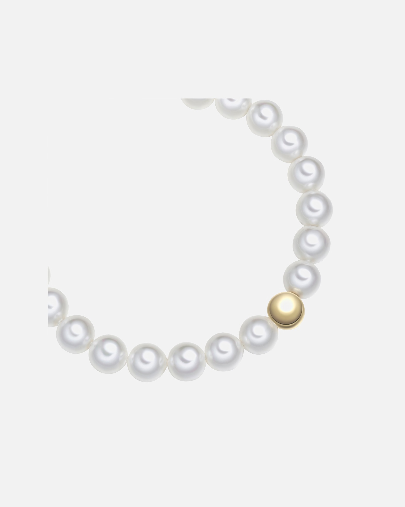 Armband für Weiblich Rafaela Donata Perlen-Armband aus Sterling Silber in gelbgold mit Muschelkernperle 19 cm
