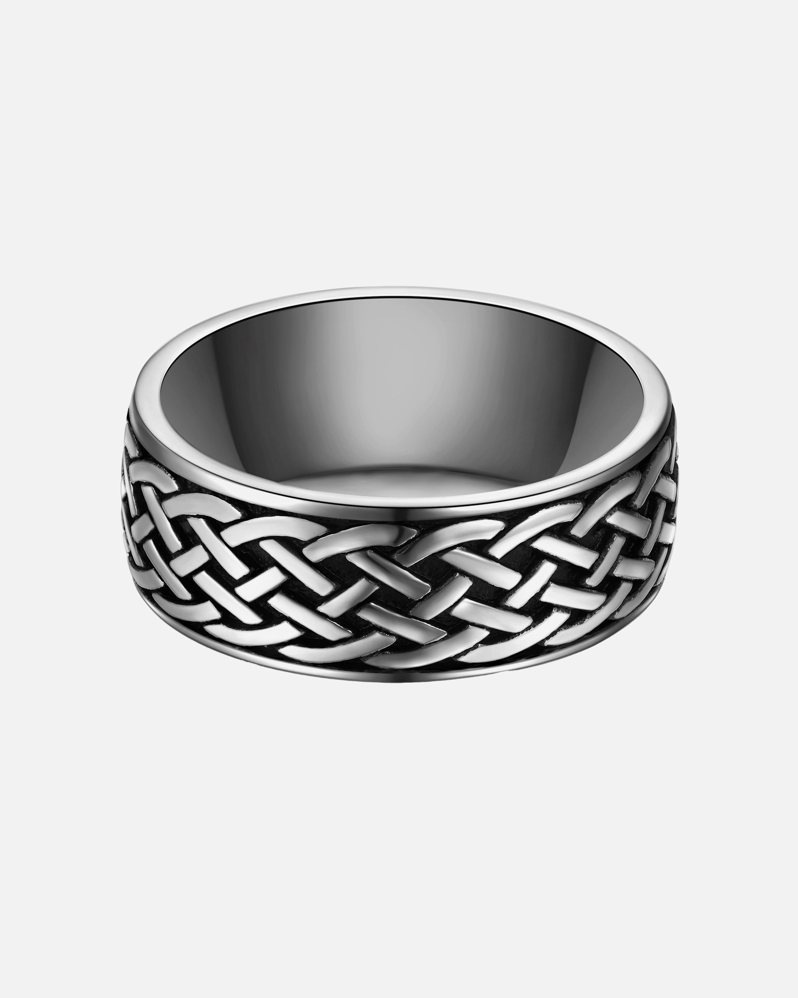 Ring für Männlich True Rebels Ring aus Edelstahl in Silber/Schwarz 1 Stück