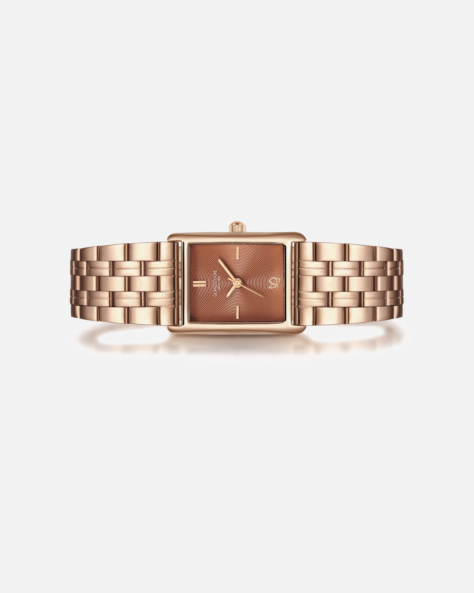 Uhr für Weiblich Glanzstücke München Armband-Uhr aus Edelstahl in roségold 22,0x30,0 mm