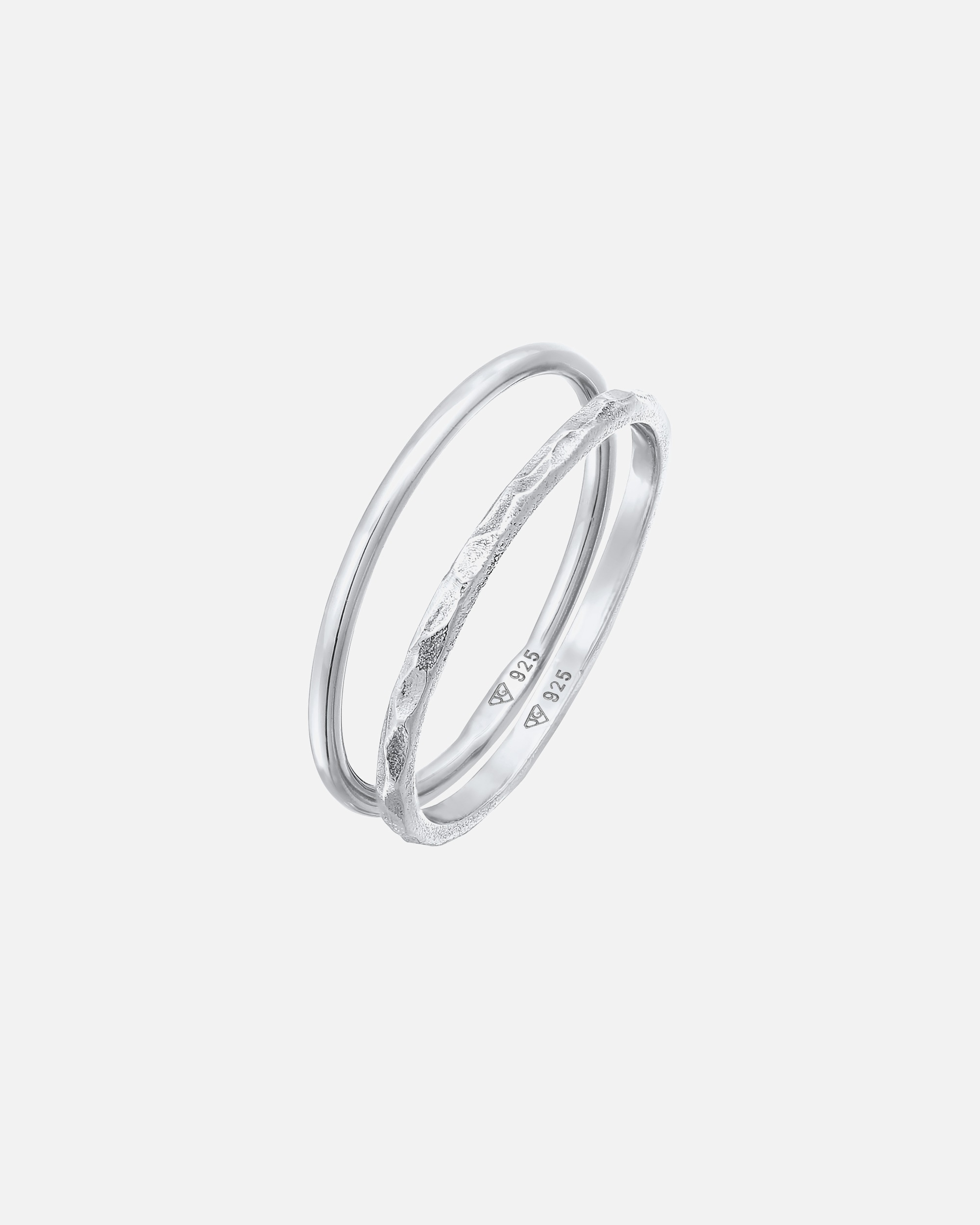 Ring für Weiblich Elli Elli Ring Stapelringe Stacking Bandring 2er Set 925 Silber 54