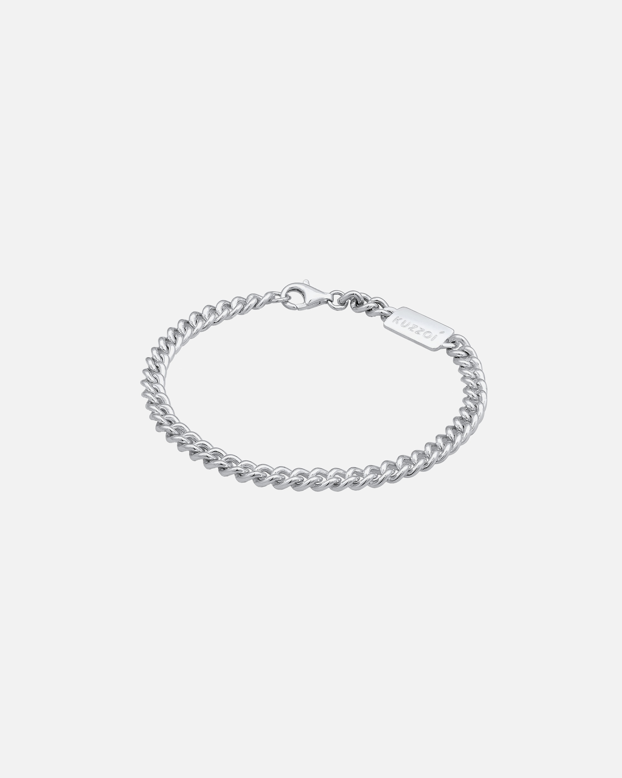 Armband für Männlich KUZZOI Herren Rundpanzer Massiv 925 Silber 1 Stück