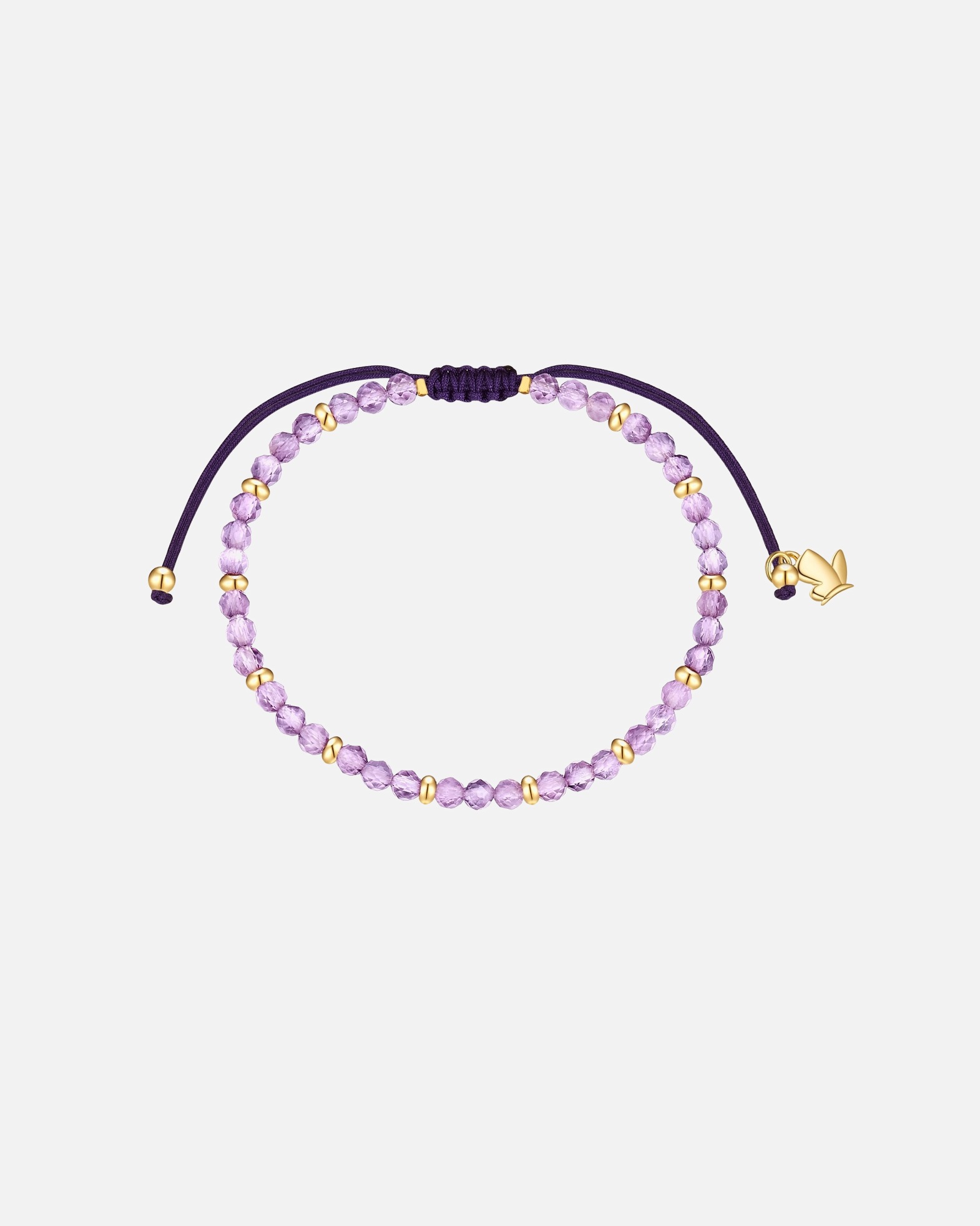 Armband für Weiblich Glanzstücke München Armband aus Edelstahl in Gelbgold mit Amethyst 15,0 - 22,0 cm, flexibel einstellbar