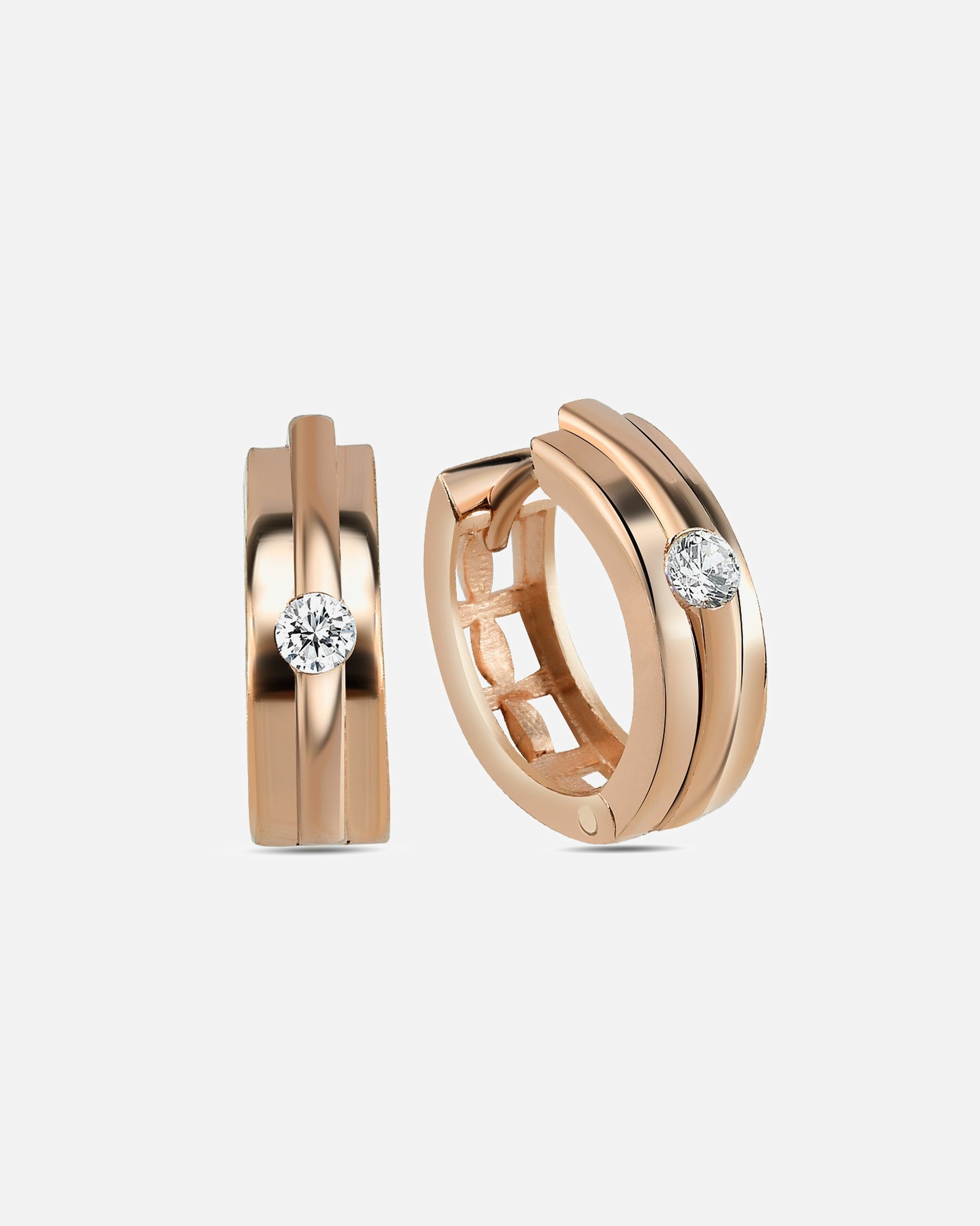 Creolen für Weiblich dKeniz Creolen 925/- Sterling Silber Zirkonia weiß Rosé