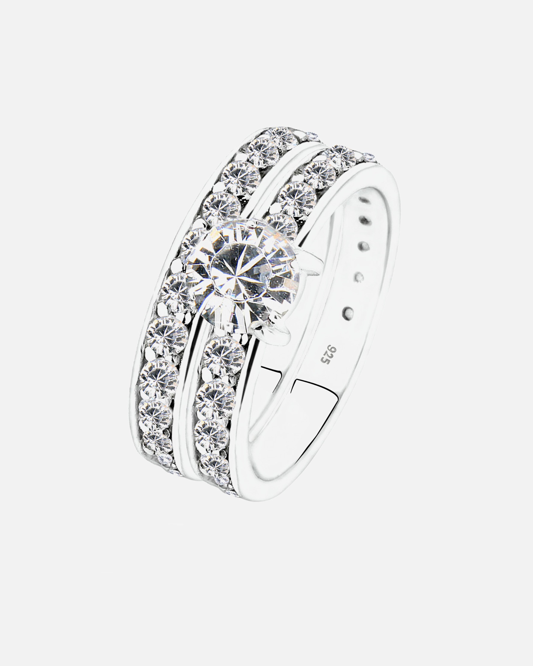 Ring für Weiblich Elli Set Stapelring 925 Silber, mit Kristallen von Swarovski® 52