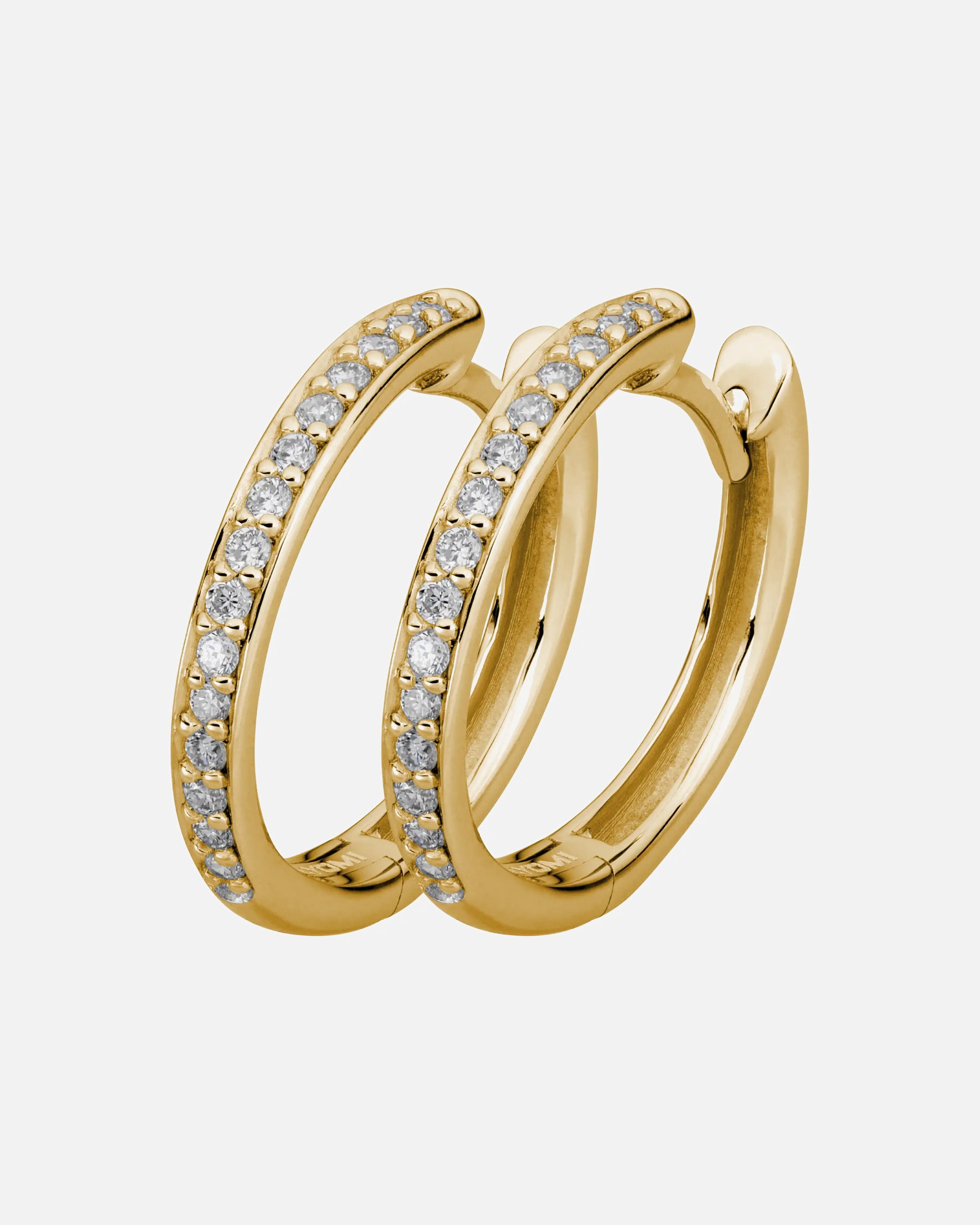 Creolen für Weiblich Lyomi Default Brand Line Klappcreolen 585/- Gold Diamant Lab Grown weiß 0,19ct. gelb vergoldet