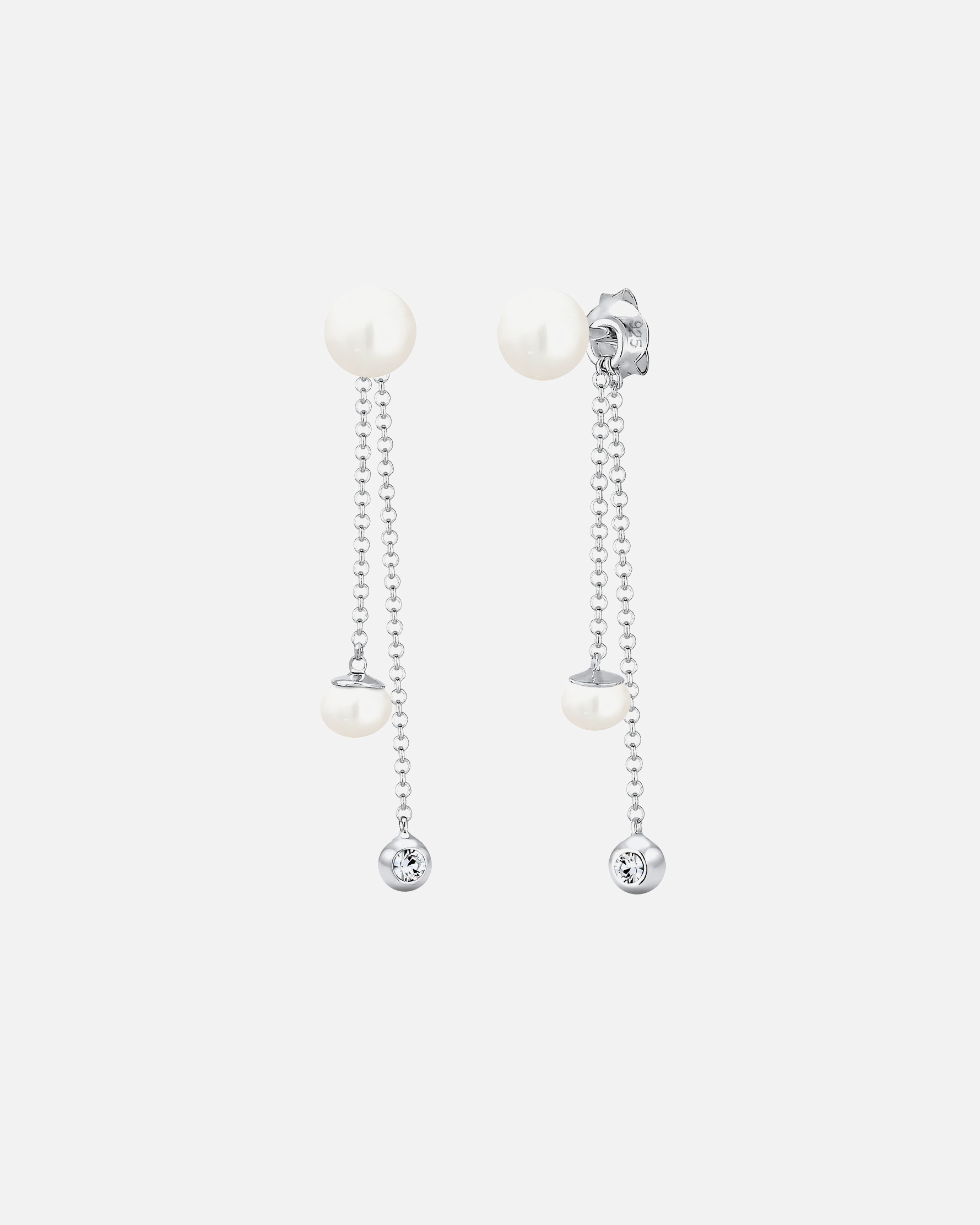 Ohrringe für Weiblich Elli Perle Solitär Kristalle 925 Silber 1 Stück