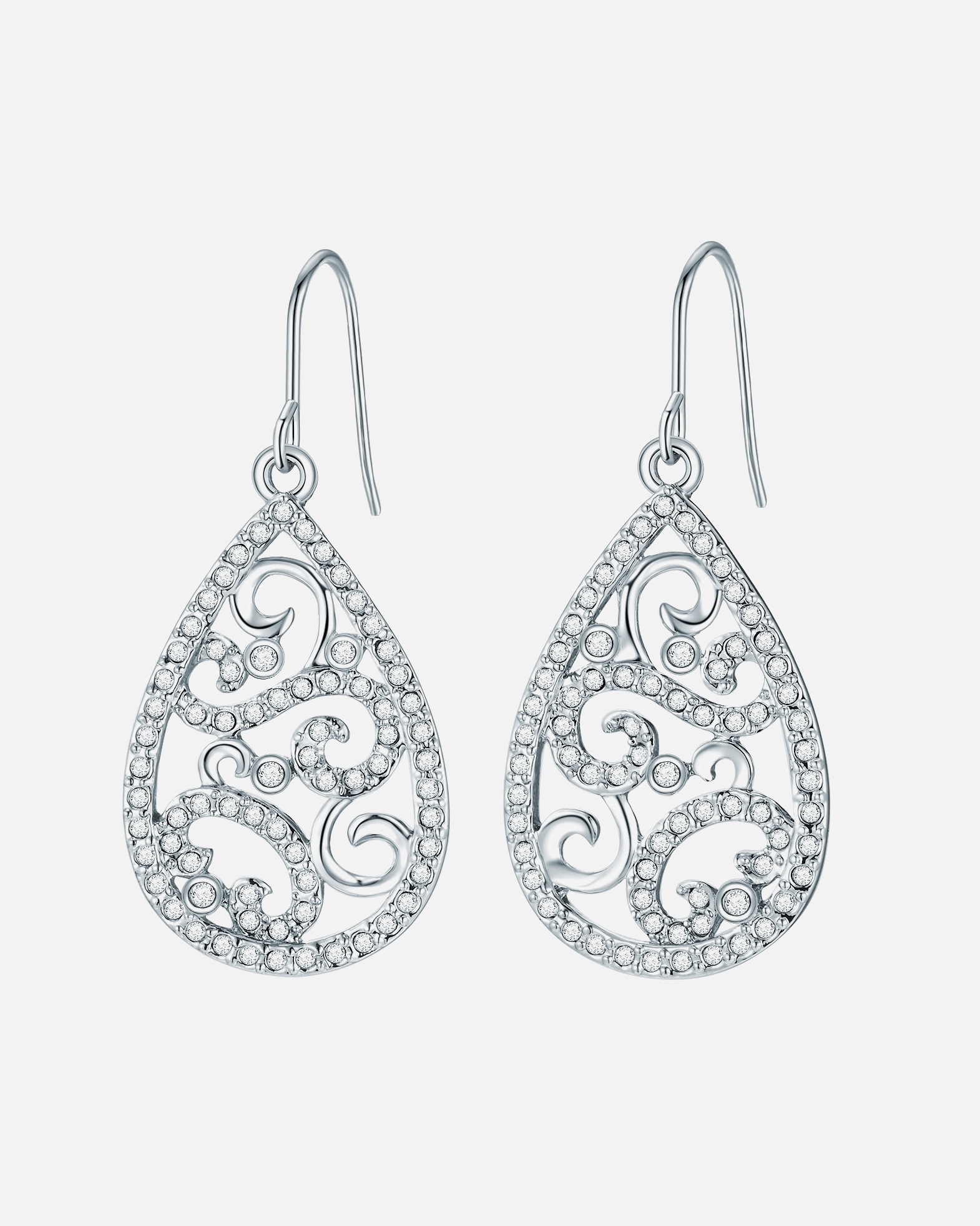 Ohrringe für Weiblich Ohrhänger Metall-Legierung verziert mit Kristallen von Swarovski® in Silber 1 Stück