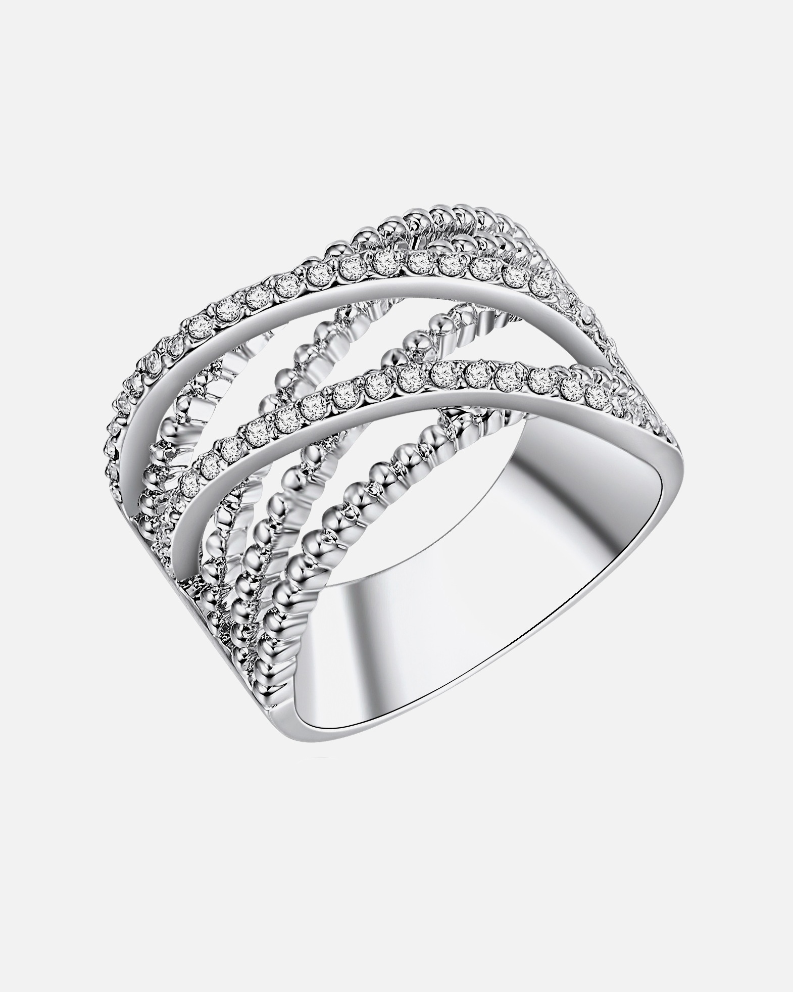 Ring für Weiblich Lulu & Jane Ring Metall-Legierung Glas in Silber 52