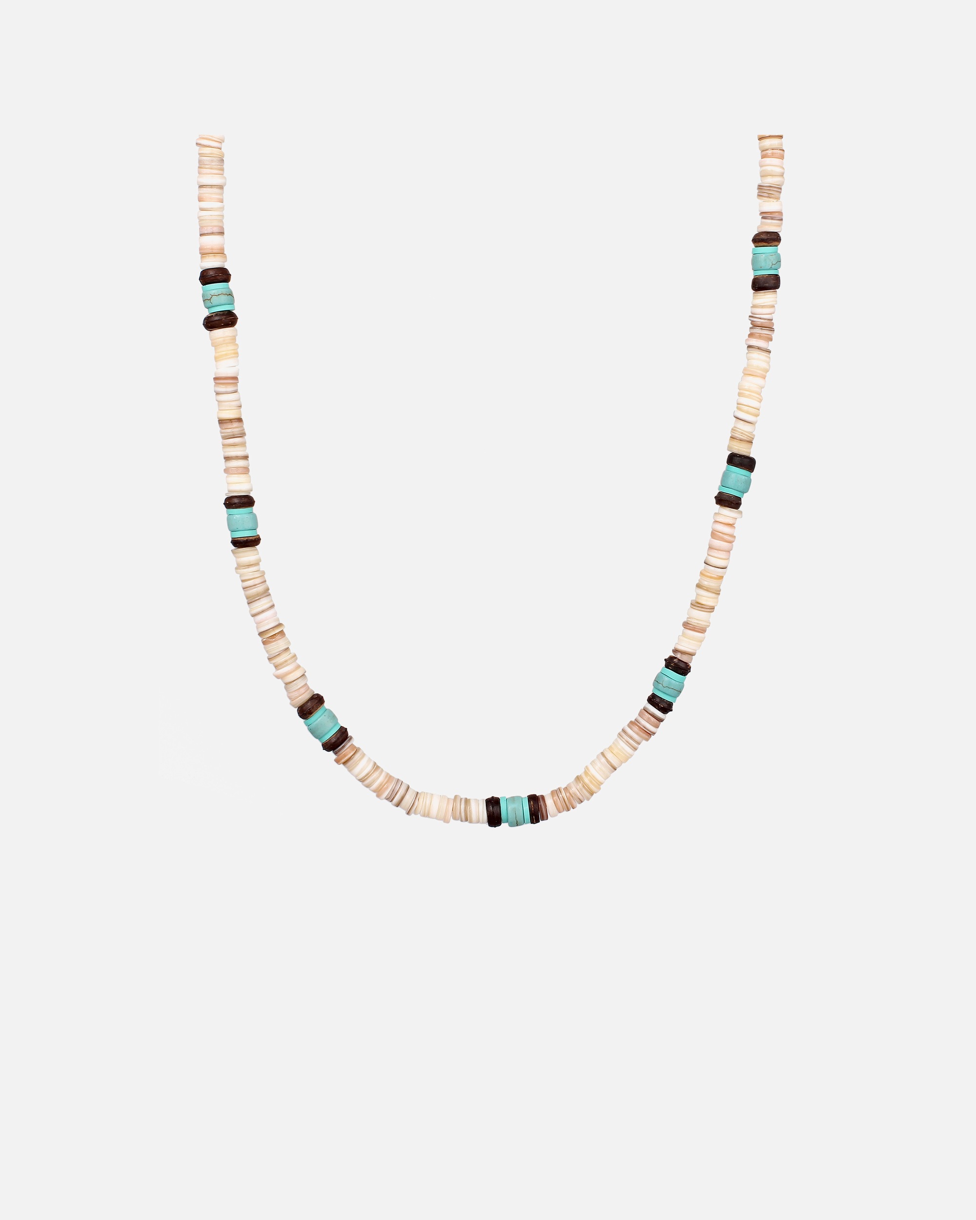 Halskette für Männlich KUZZOI Herren Howlith Türkis Heishi Beads Surfer Style 925 Sterling Silber 1 Stück