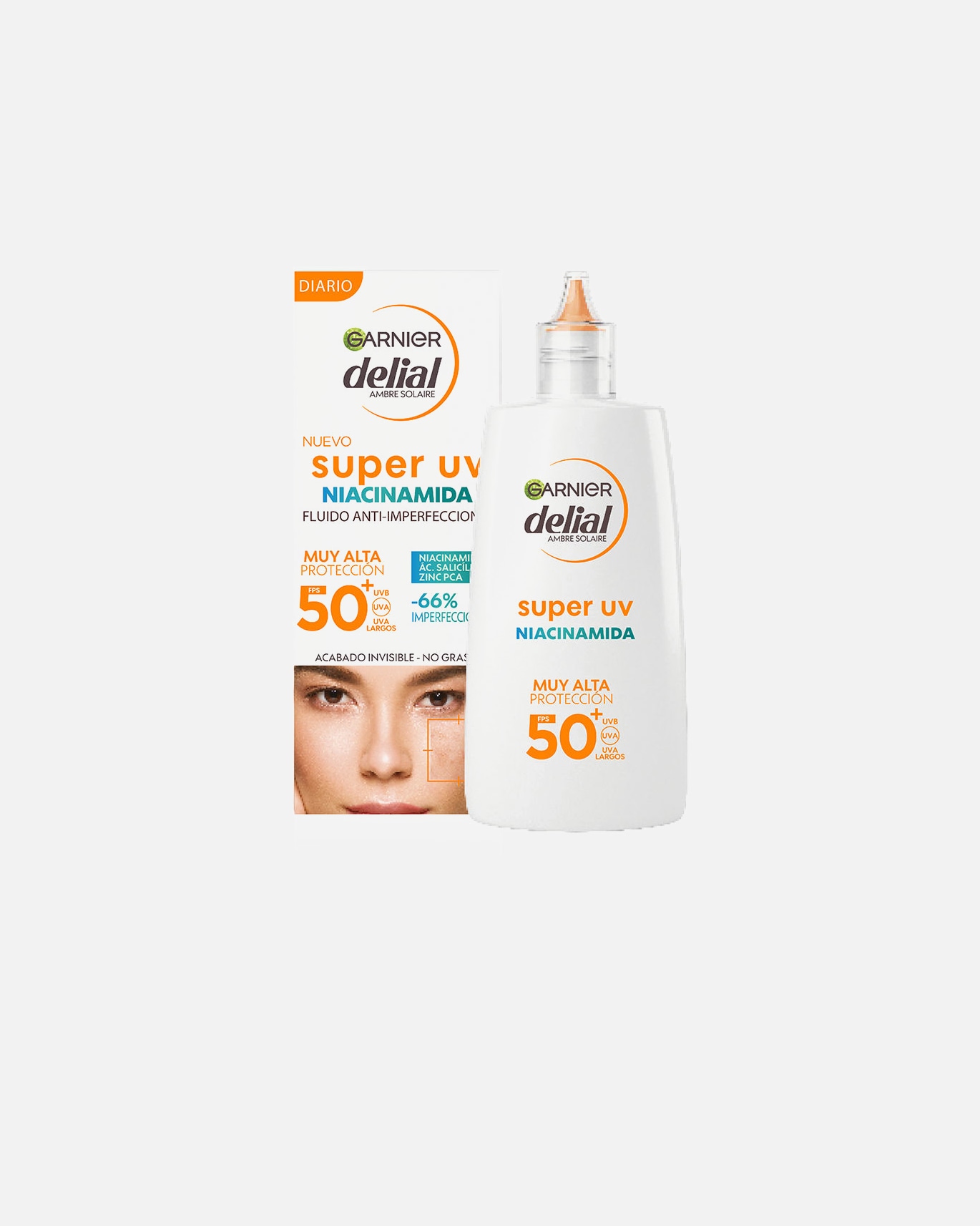 Sonnencreme Gesicht für Weiblich Garnier DELIAL SUPER UV Niacinamid Anti-Makel SPF50+ 40 ml